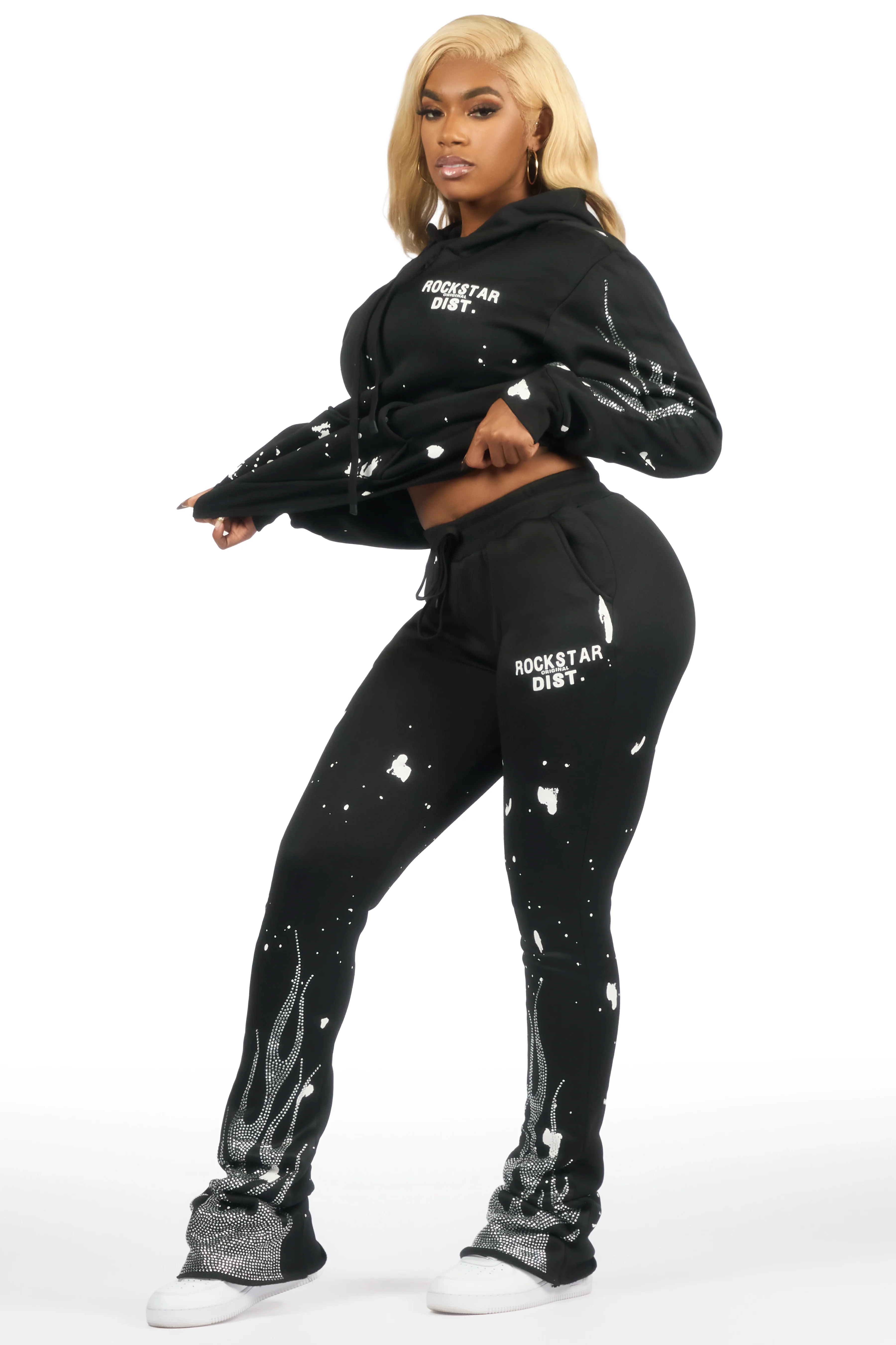 Sunna Black Rhinestone Super Stacked Trackset