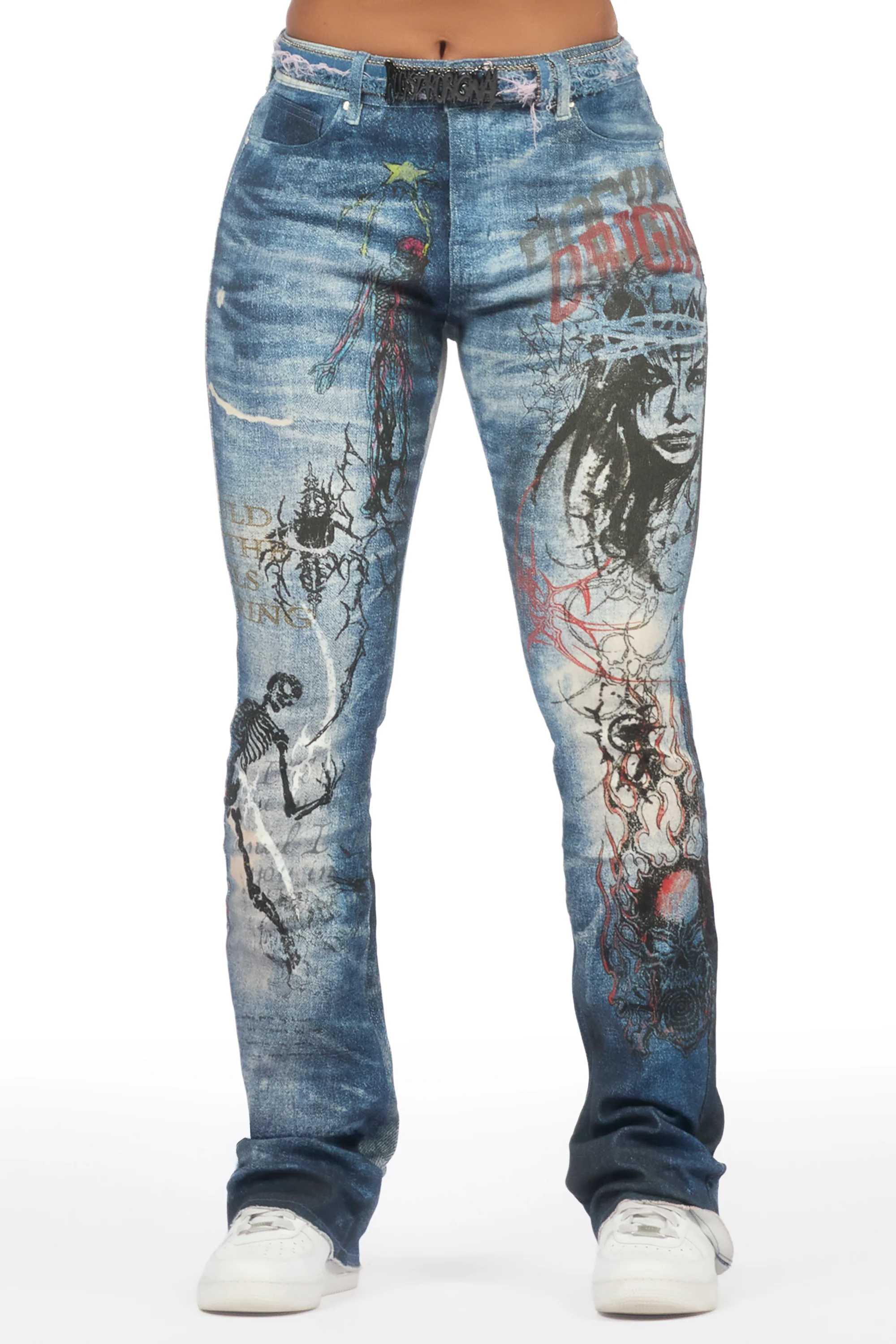 Arvana Med. Wash Stacked Flare Jean