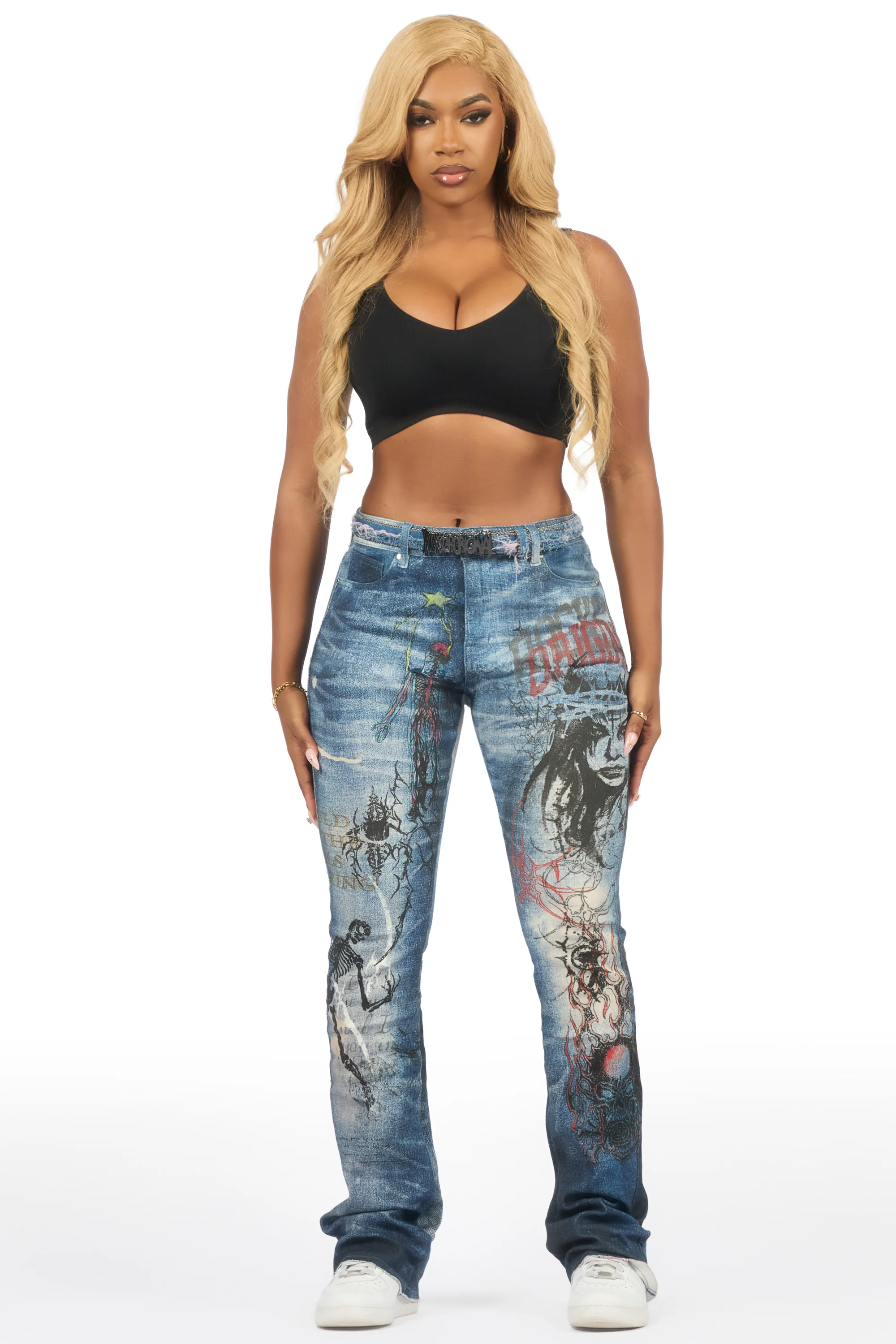 Arvana Med. Wash Stacked Flare Jean