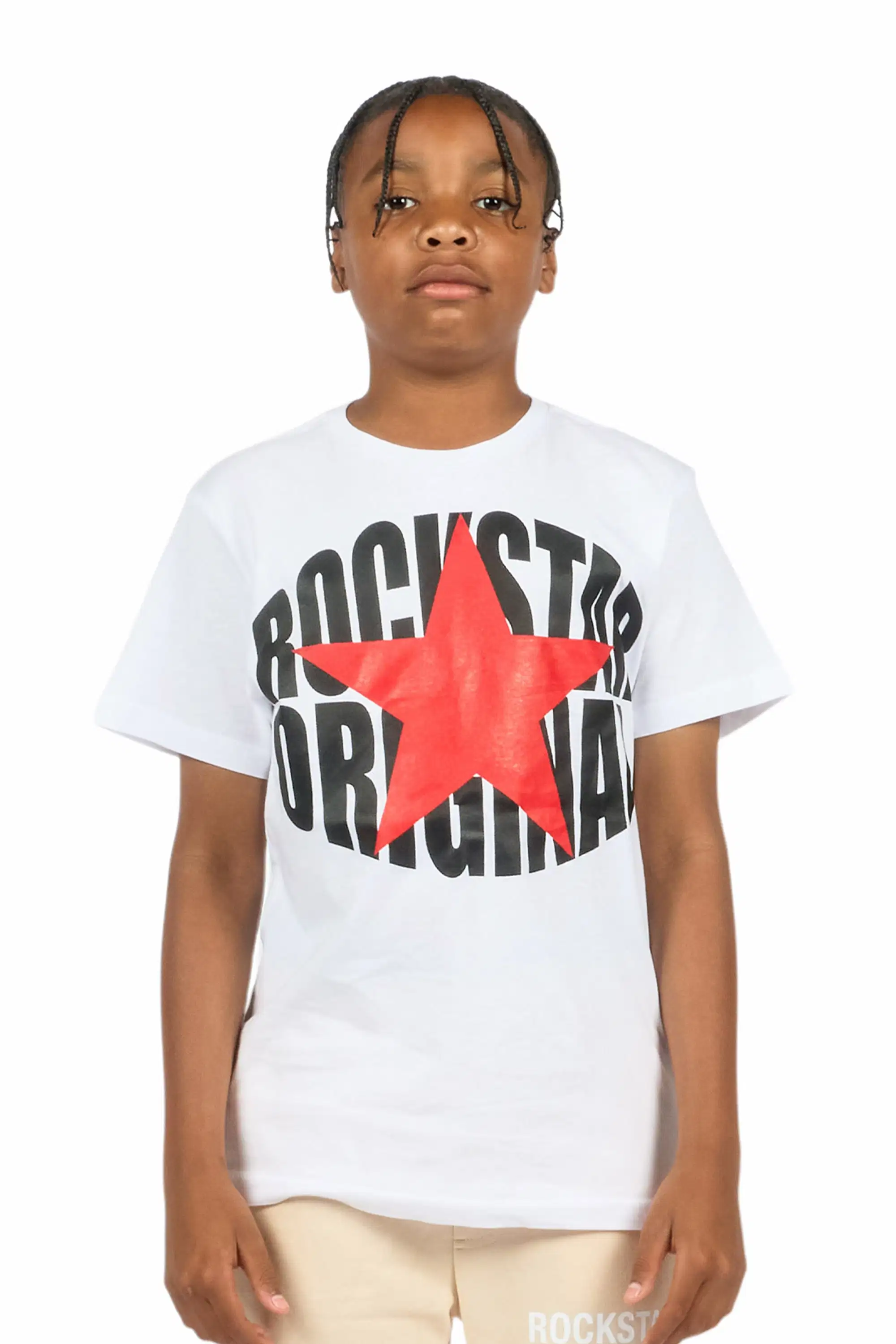 Boys Ezra 2.0 White/Red Graphic T-Shirt