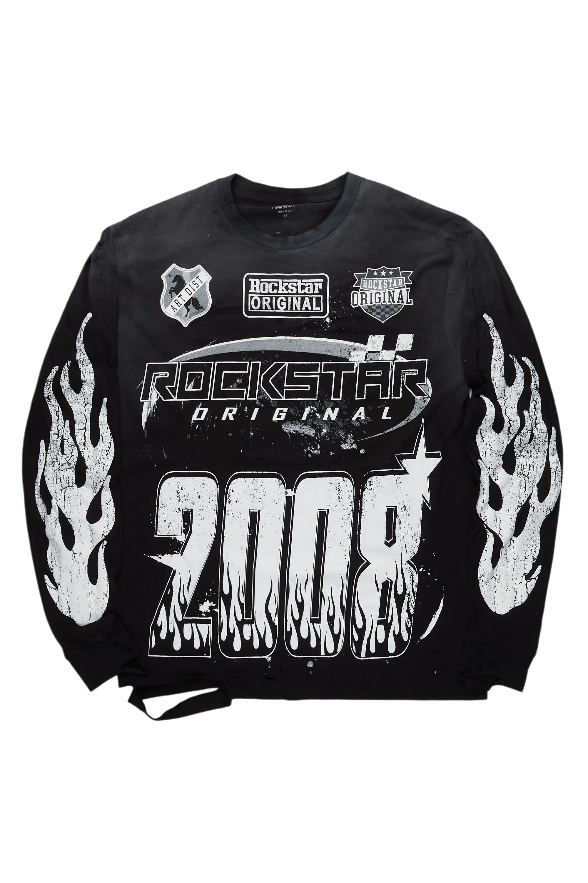 Esha Black Long Sleeve Graphic T-Shirt