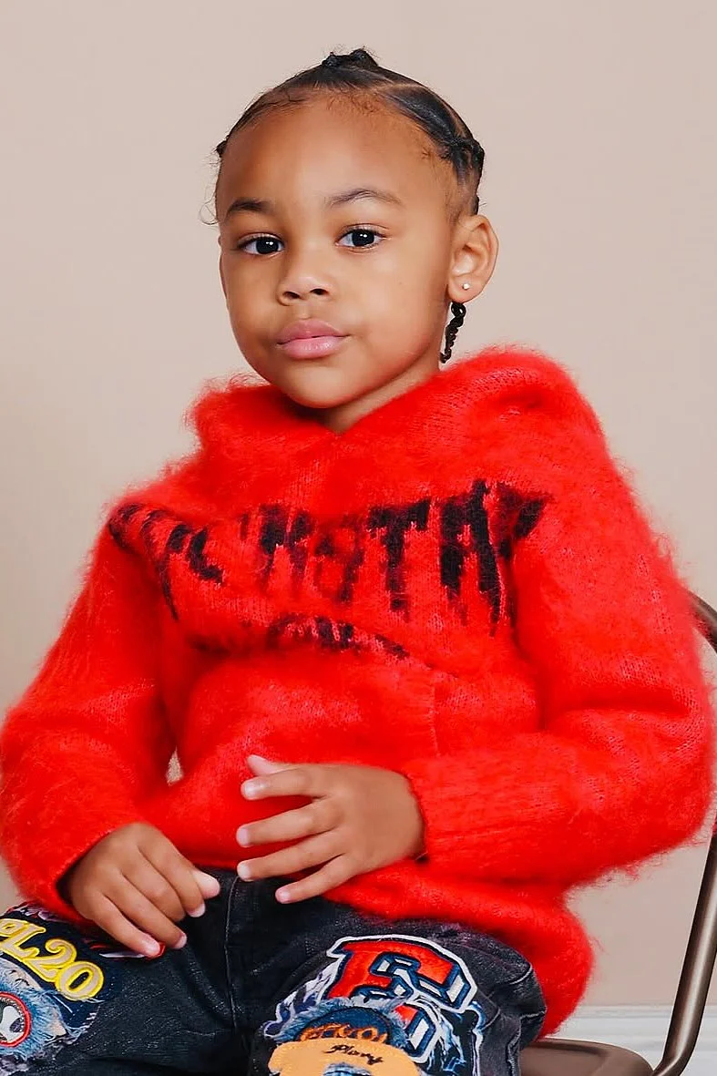 Boys Andros Red Graphic Knit Hoodie