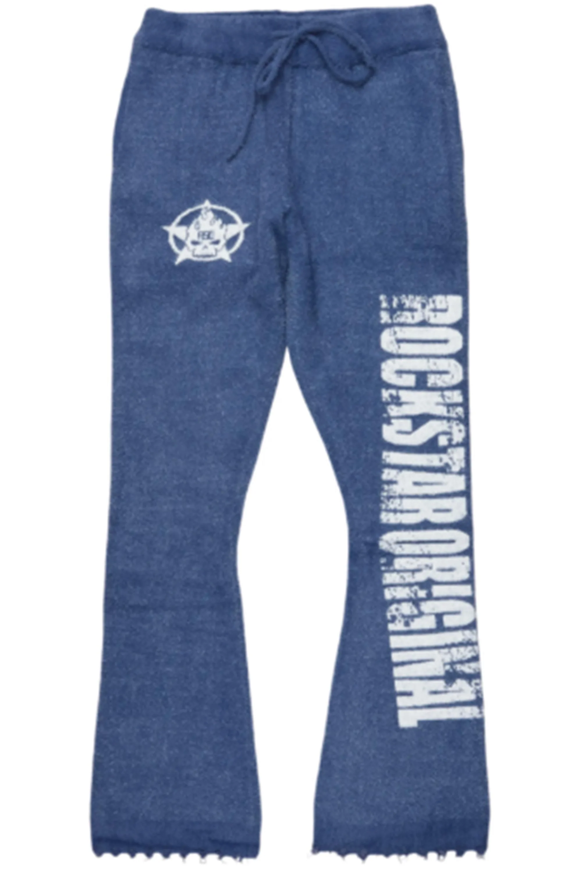 Keeya Navy Mohair Stacked Track Pant