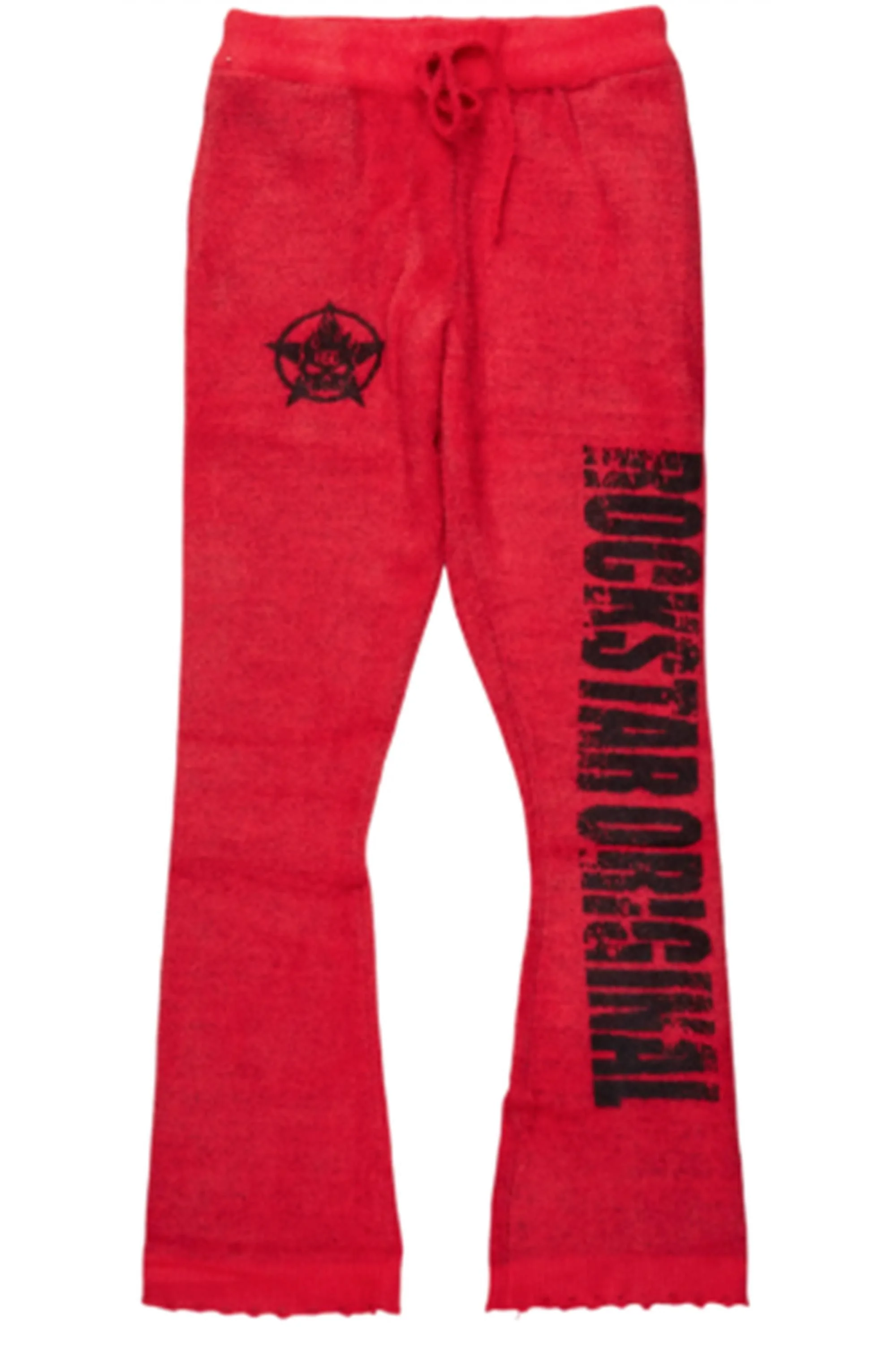 Keeya Red Mohair Stacked Track Pant