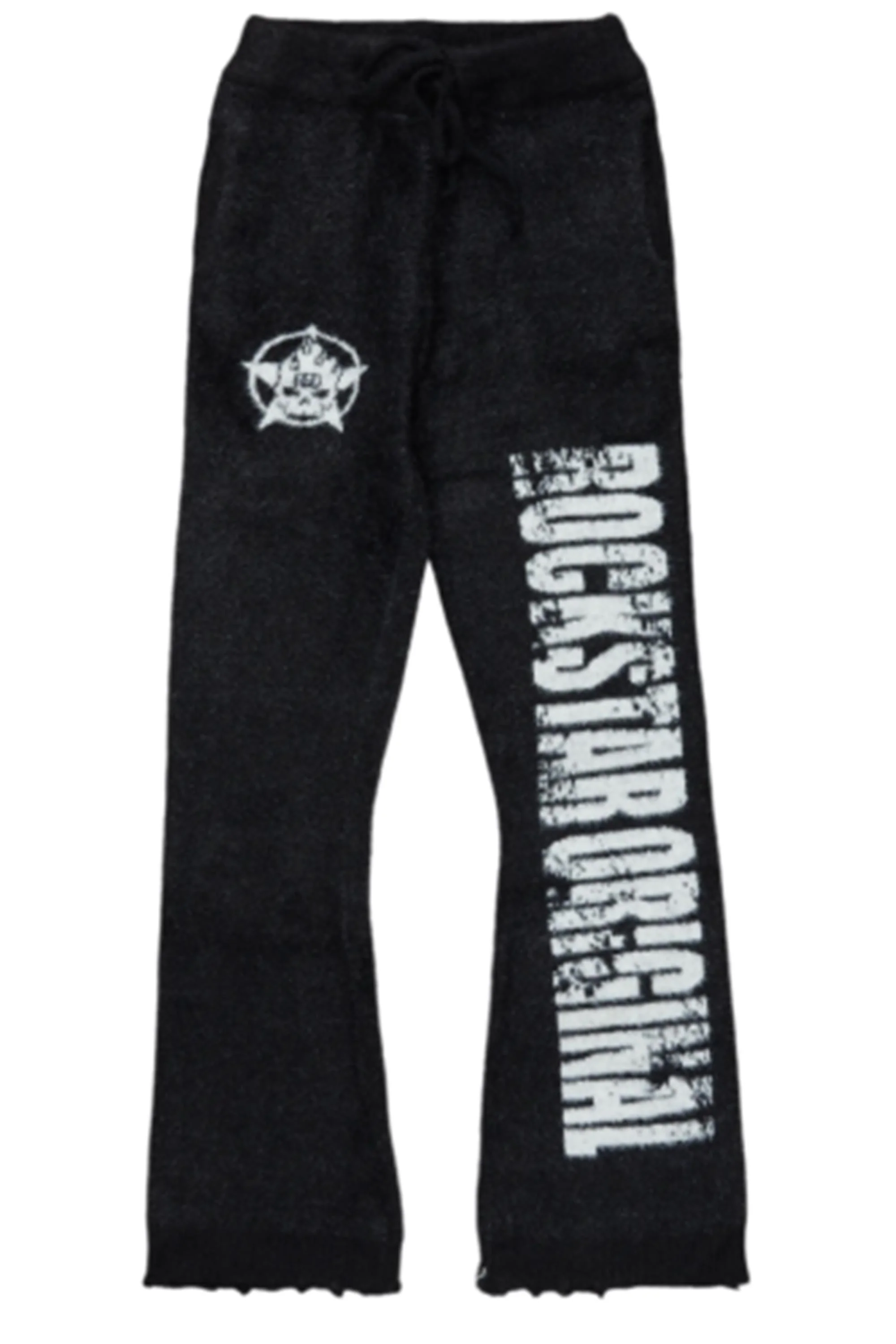 Keeya Black Mohair Stacked Track Pant