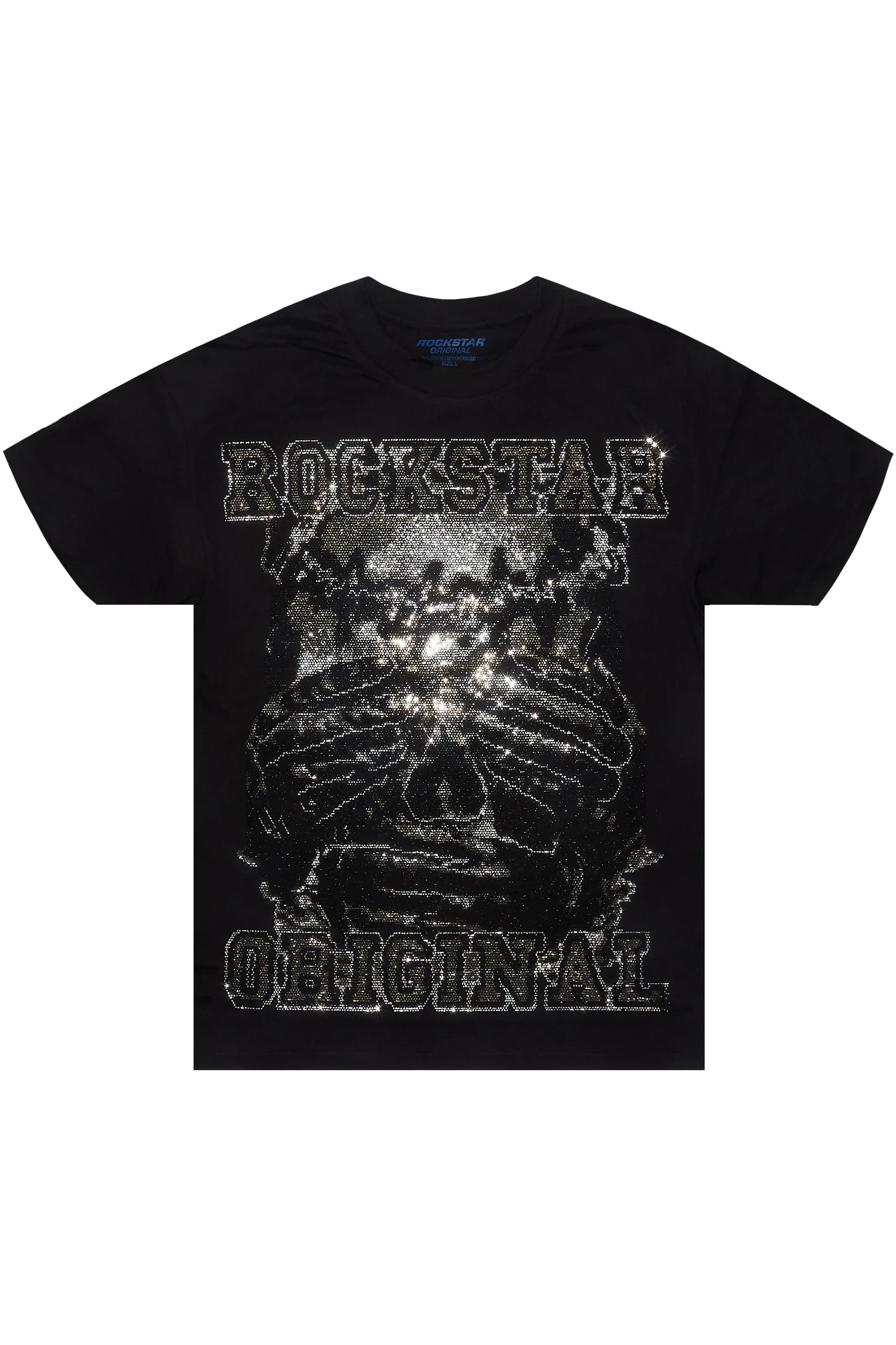 Shinika Black Rhinestone Oversized T-Shirt