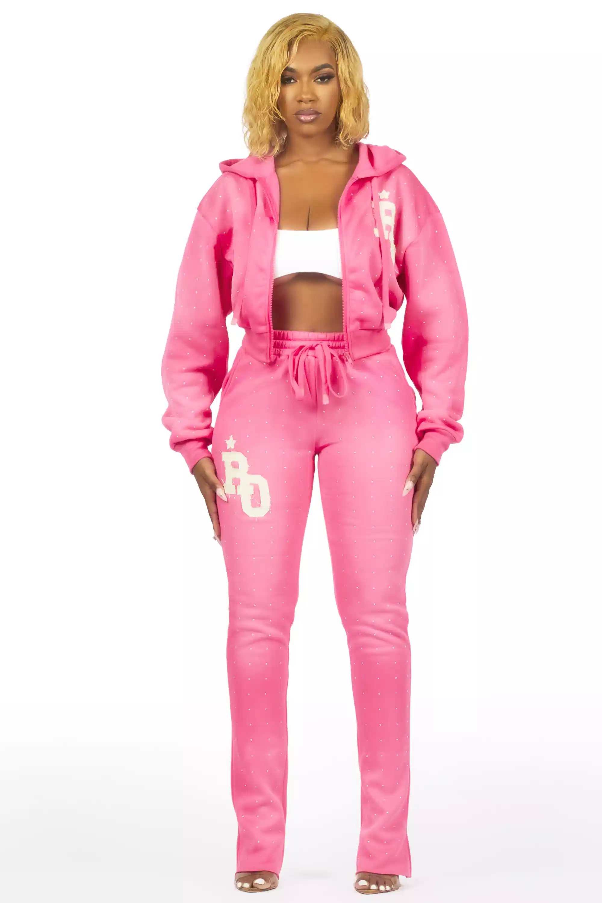 6526-tyona-pink-rhinestone-stacked-flare-track-set-8.webp Tyona Pink Rhinestone Stacked Flare Track Set