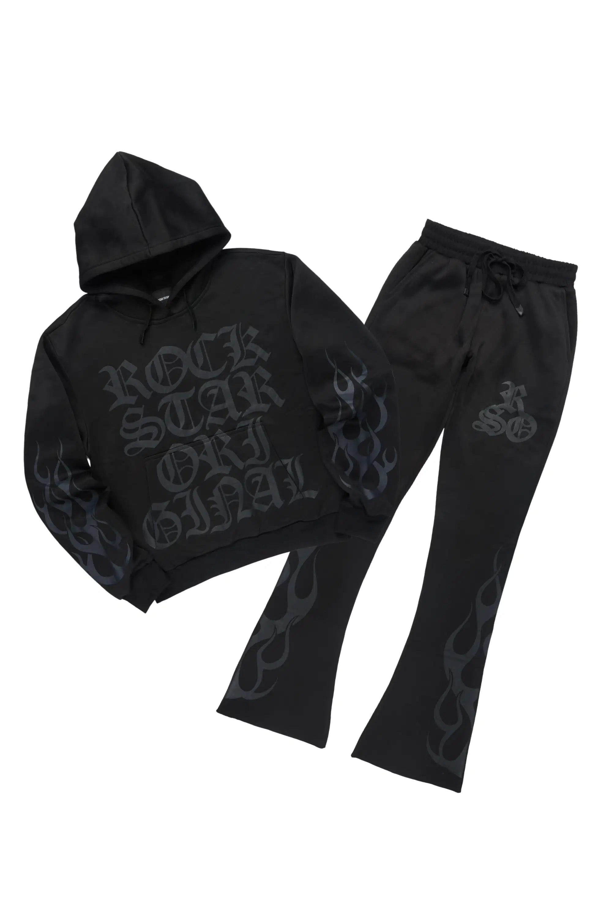 Anisha Black Stacked Track Set