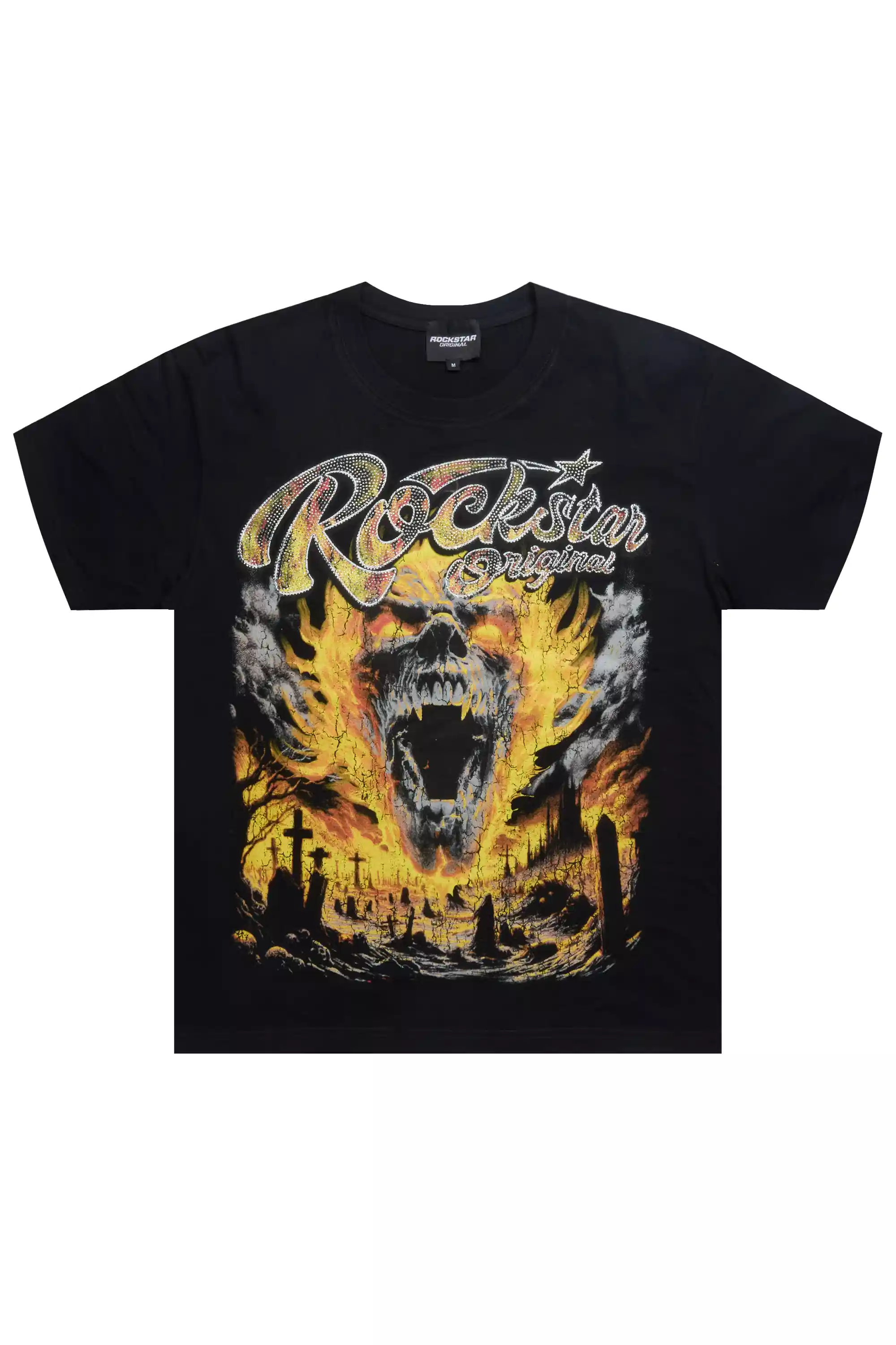 Gavonni Black Rhinestone Short Sleeve Tee