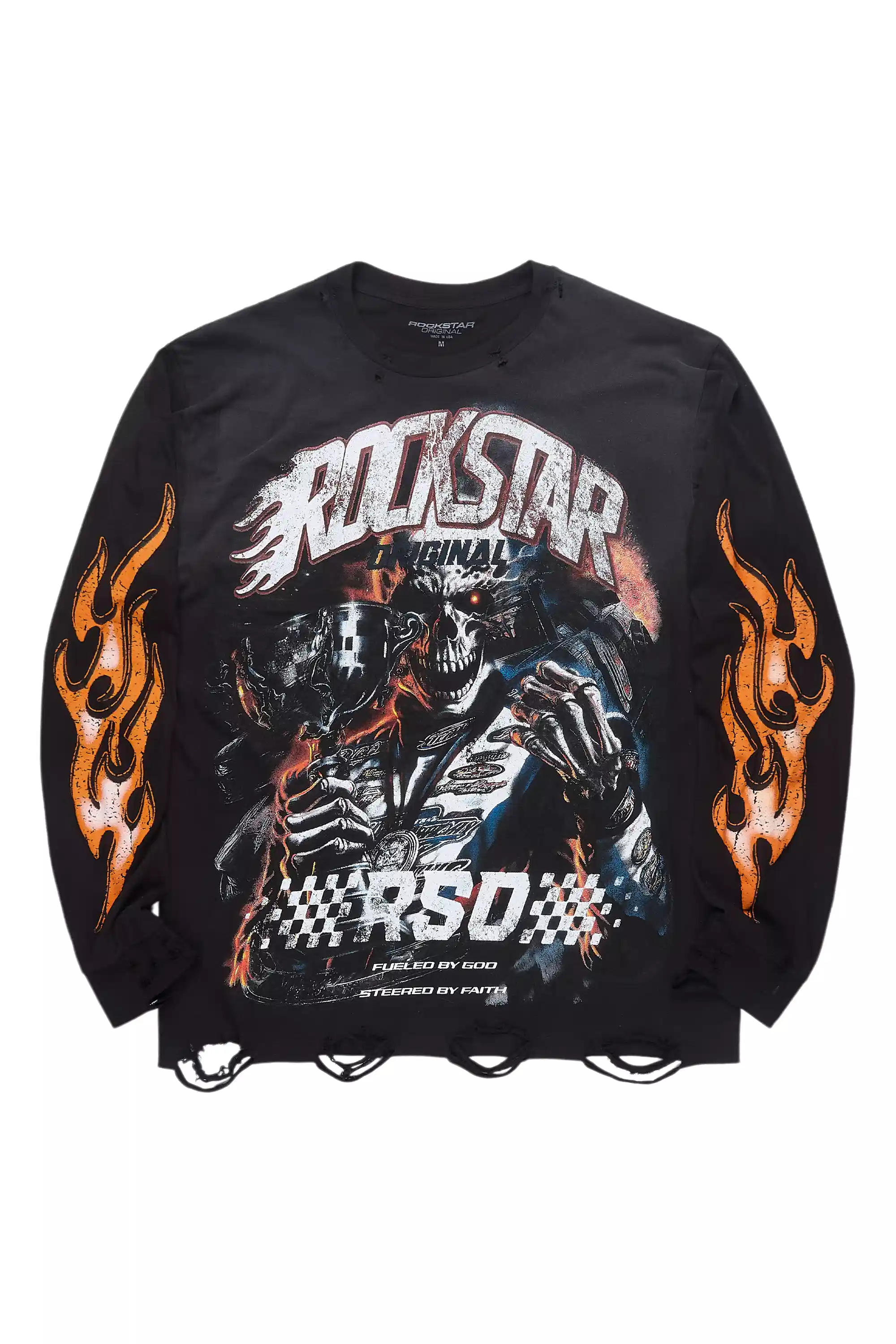 Rekina Black Graphic Long Sleeve Tee
