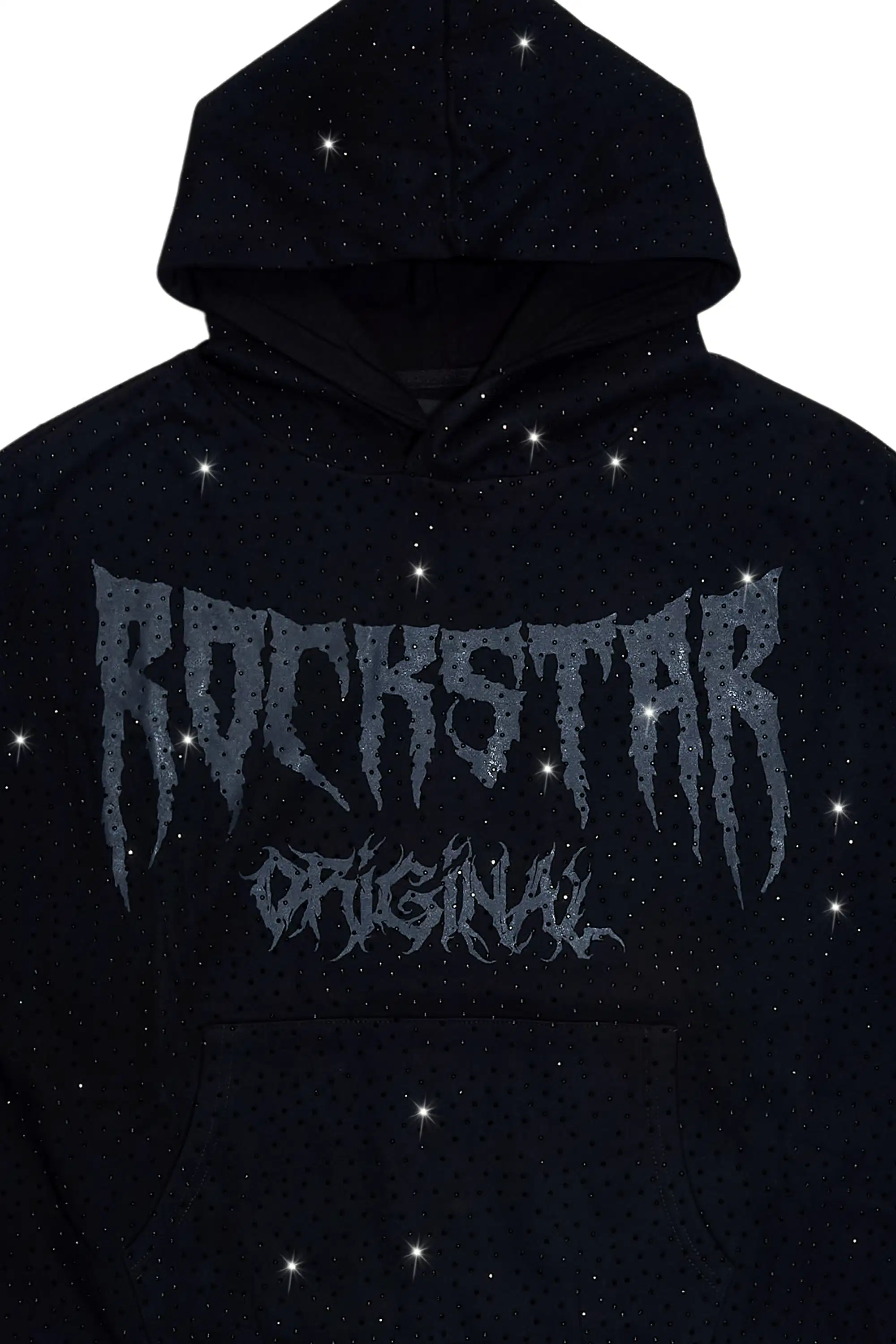 Andreas Black Rhinestone Hoodie