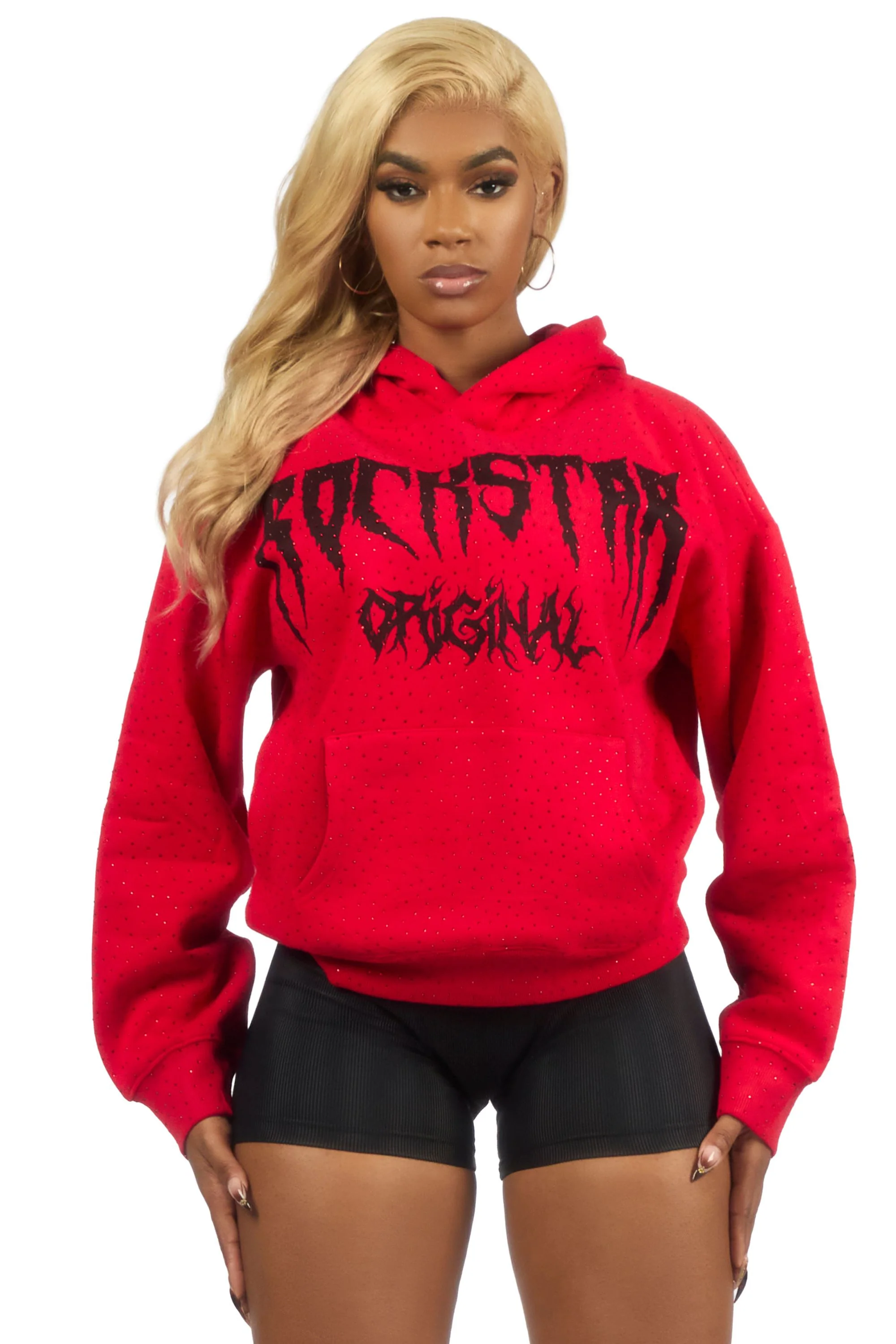 Andreas Red Rhinestone Hoodie