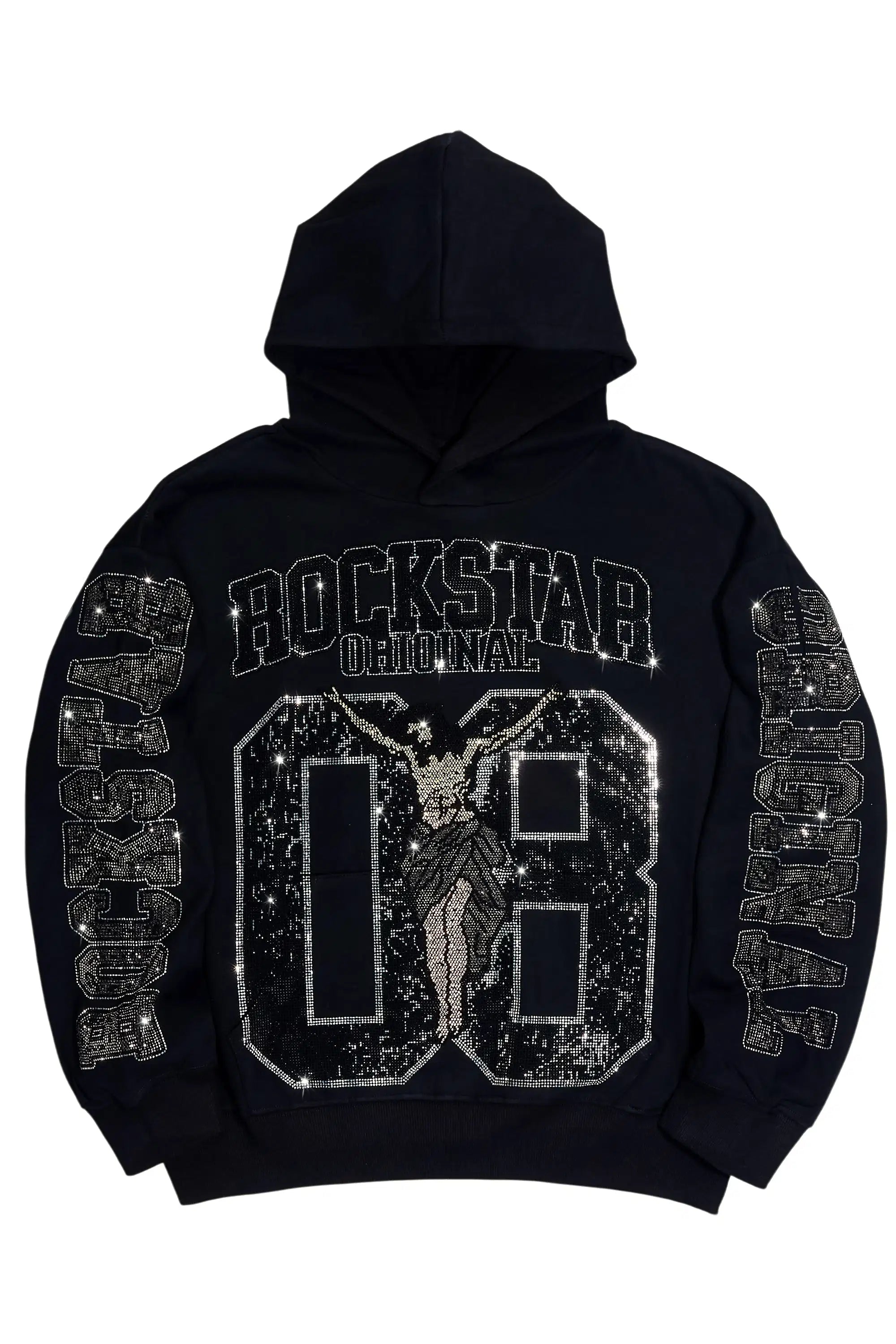 Tariqa Black Rhinestone Hoodie