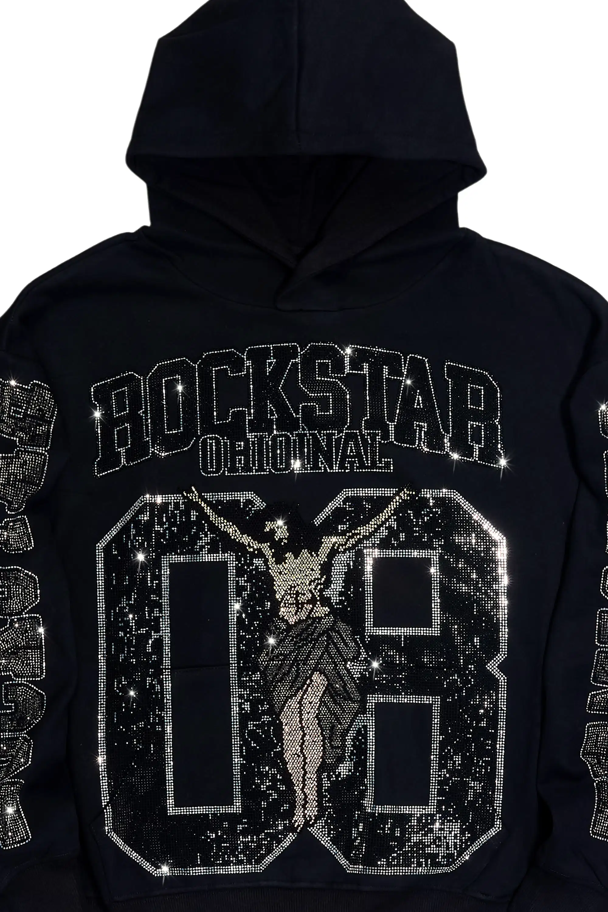 Tariqa Black Rhinestone Hoodie
