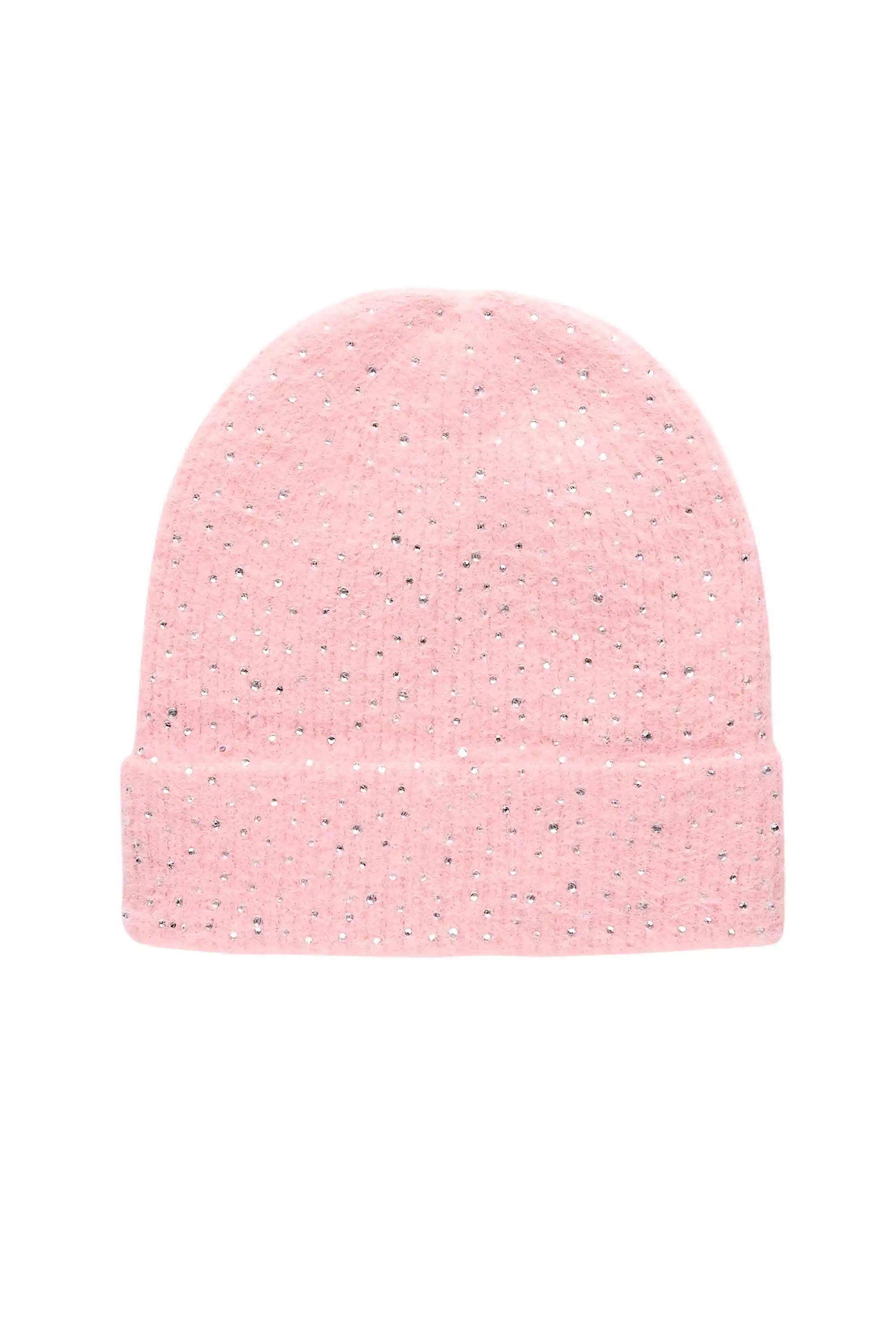 Keonnah Pink Rhinestone Beanie