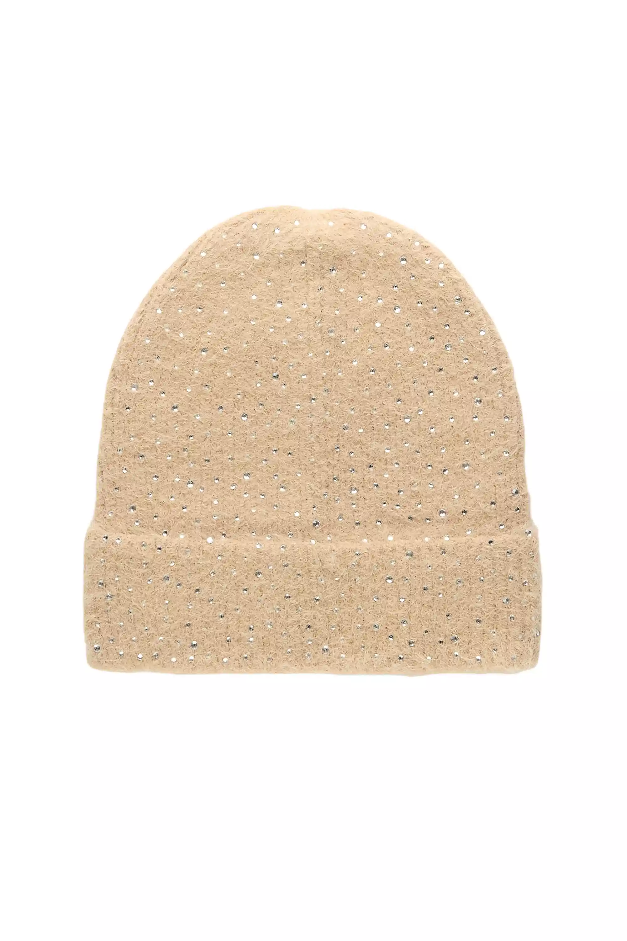 Keonnah Khaki Rhinestone Beanie