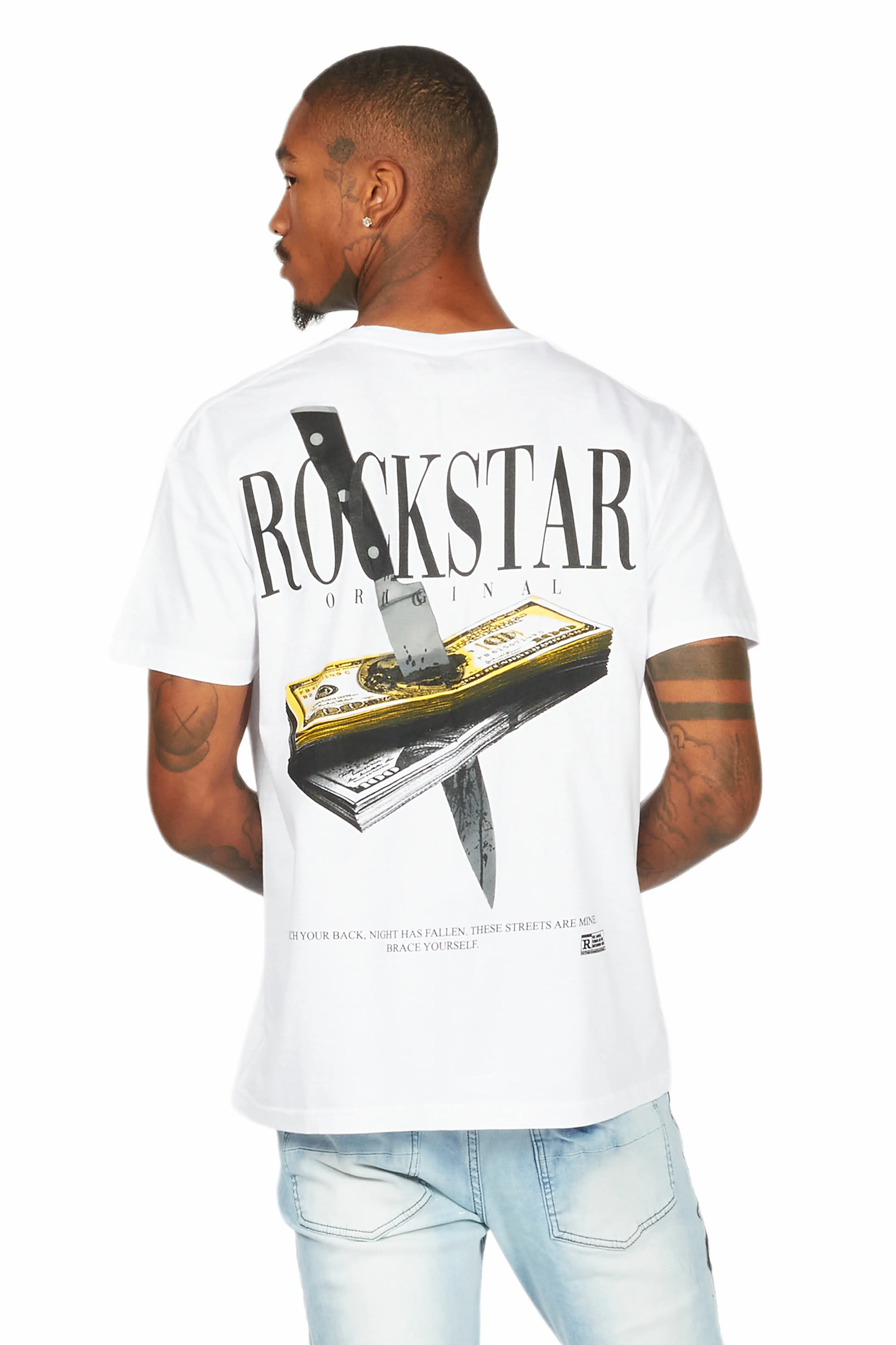 Dayte Nite White Graphic T-Shirt