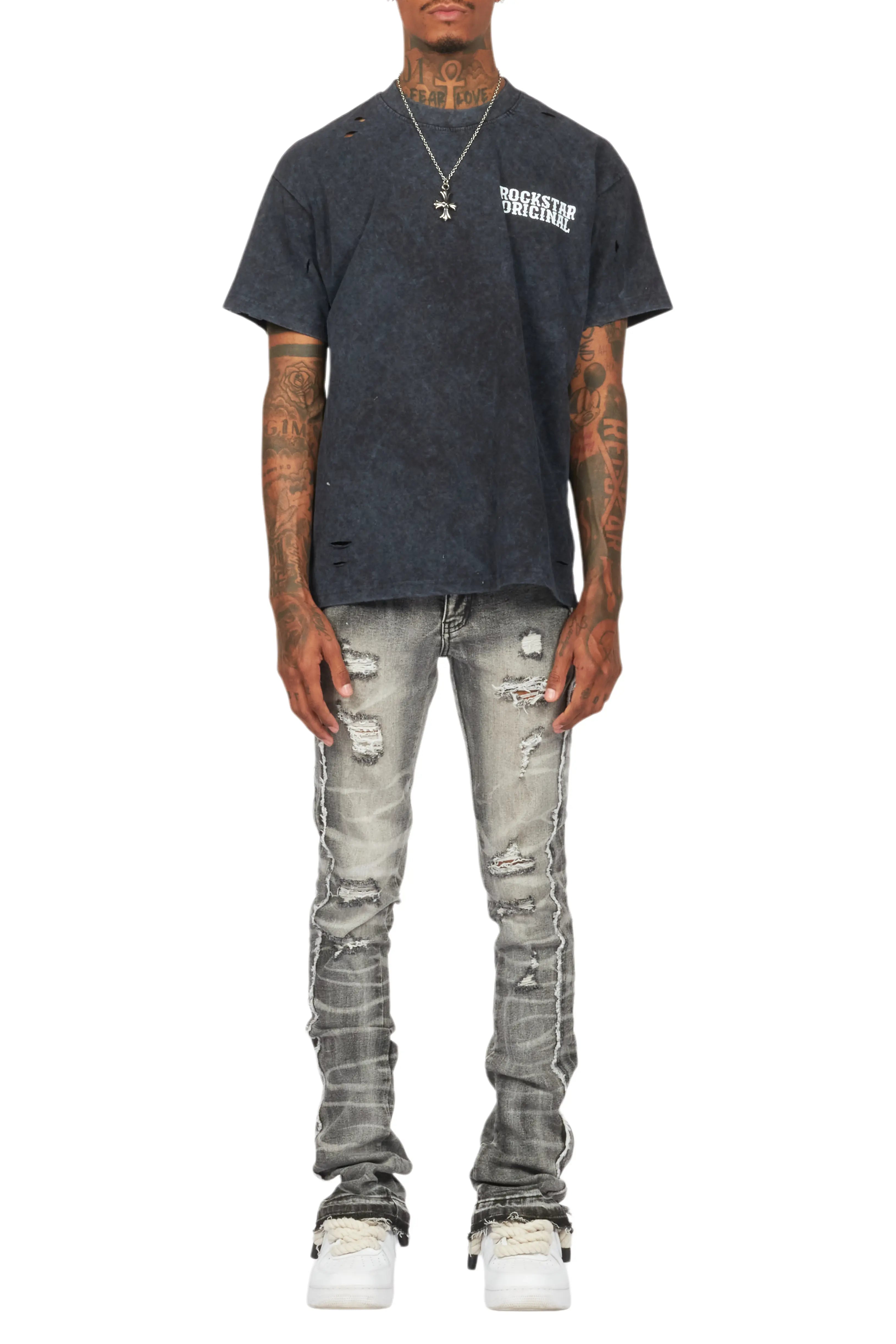 6967-rugged-black-stacked-flare-jean-10.jpg Rugged Black Stacked Flare Jean