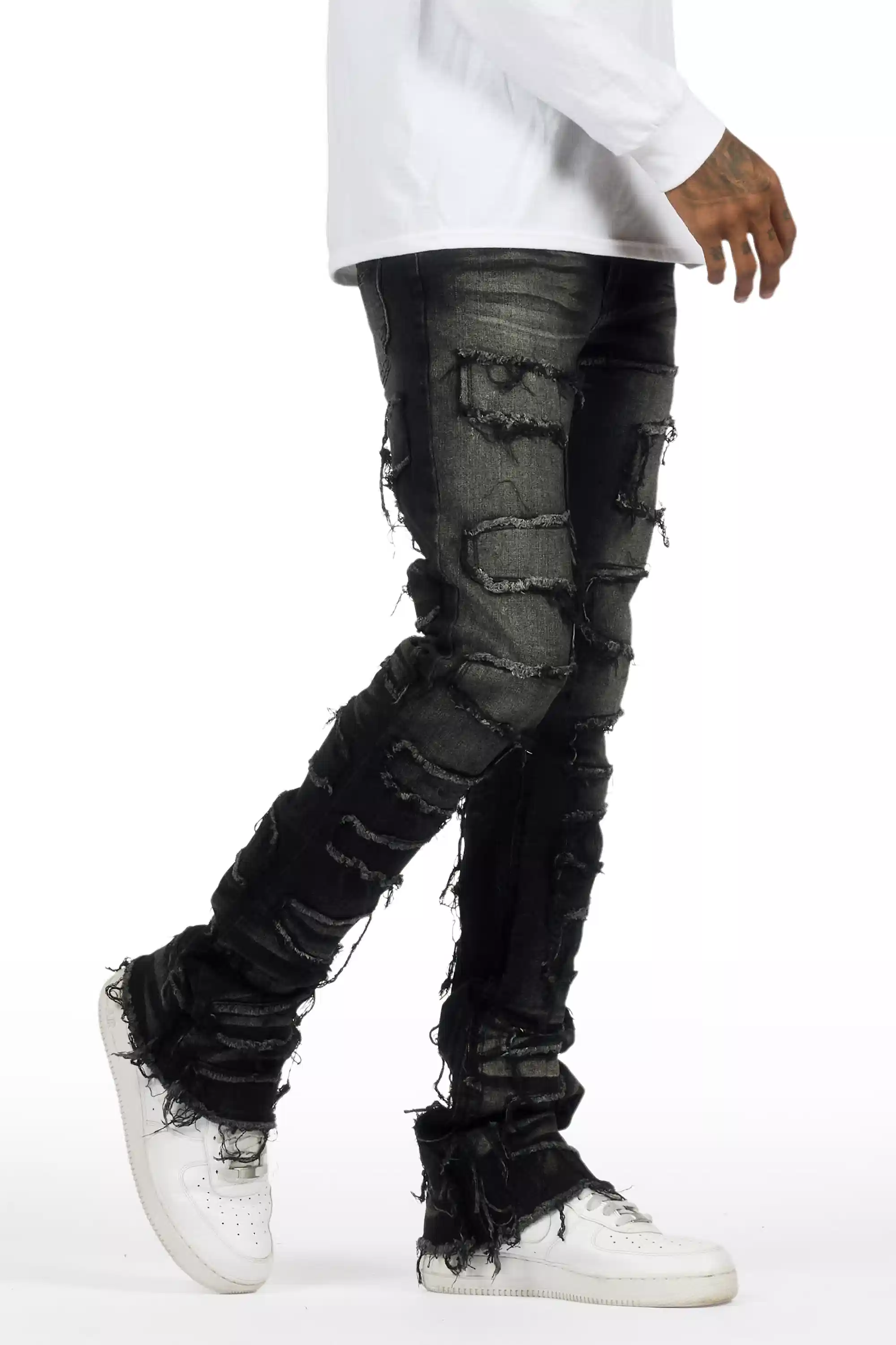 7100-shake-dark-grey-stacked-flare-jean-11.webp Shake Dark Grey Stacked Flare Jean