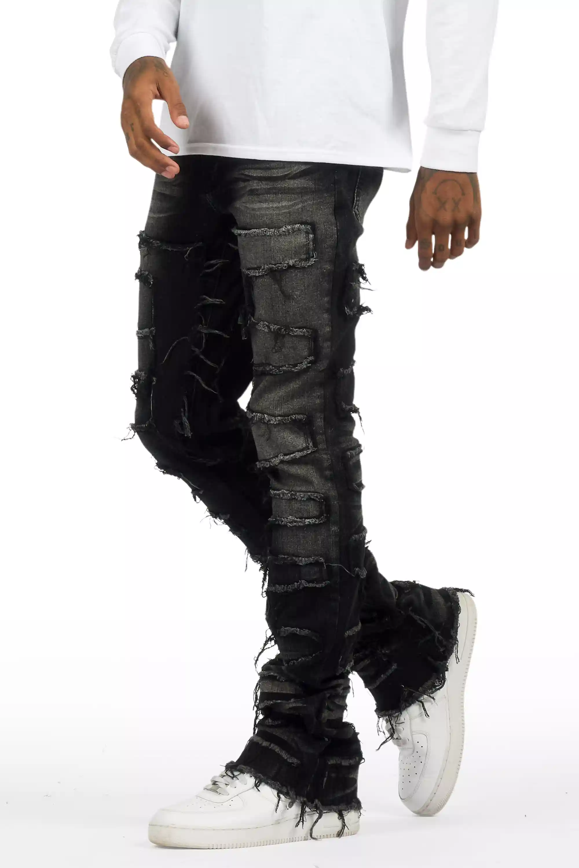 7100-shake-dark-grey-stacked-flare-jean-14.webp Shake Dark Grey Stacked Flare Jean