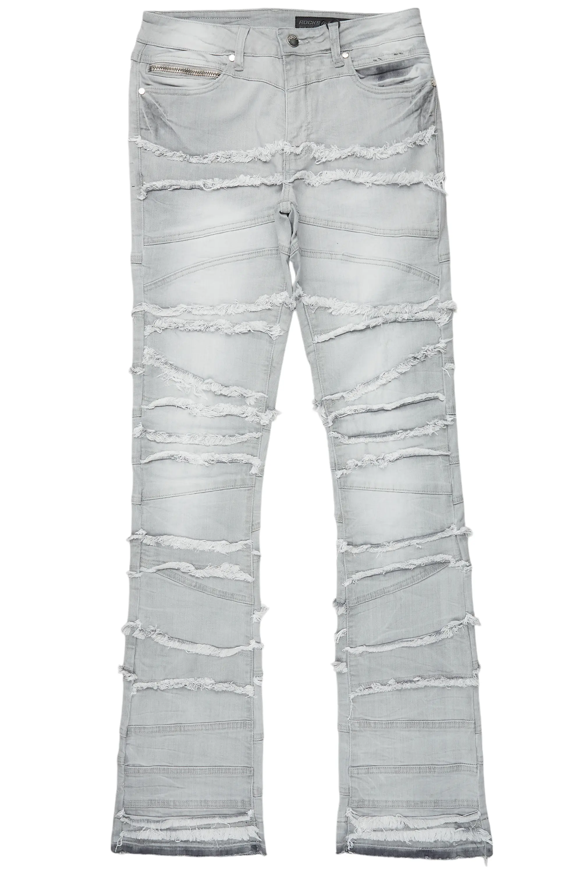 7184-franko-light-grey-stacked-flare-jean-2.webp Franko Light Grey Stacked Flare Jean