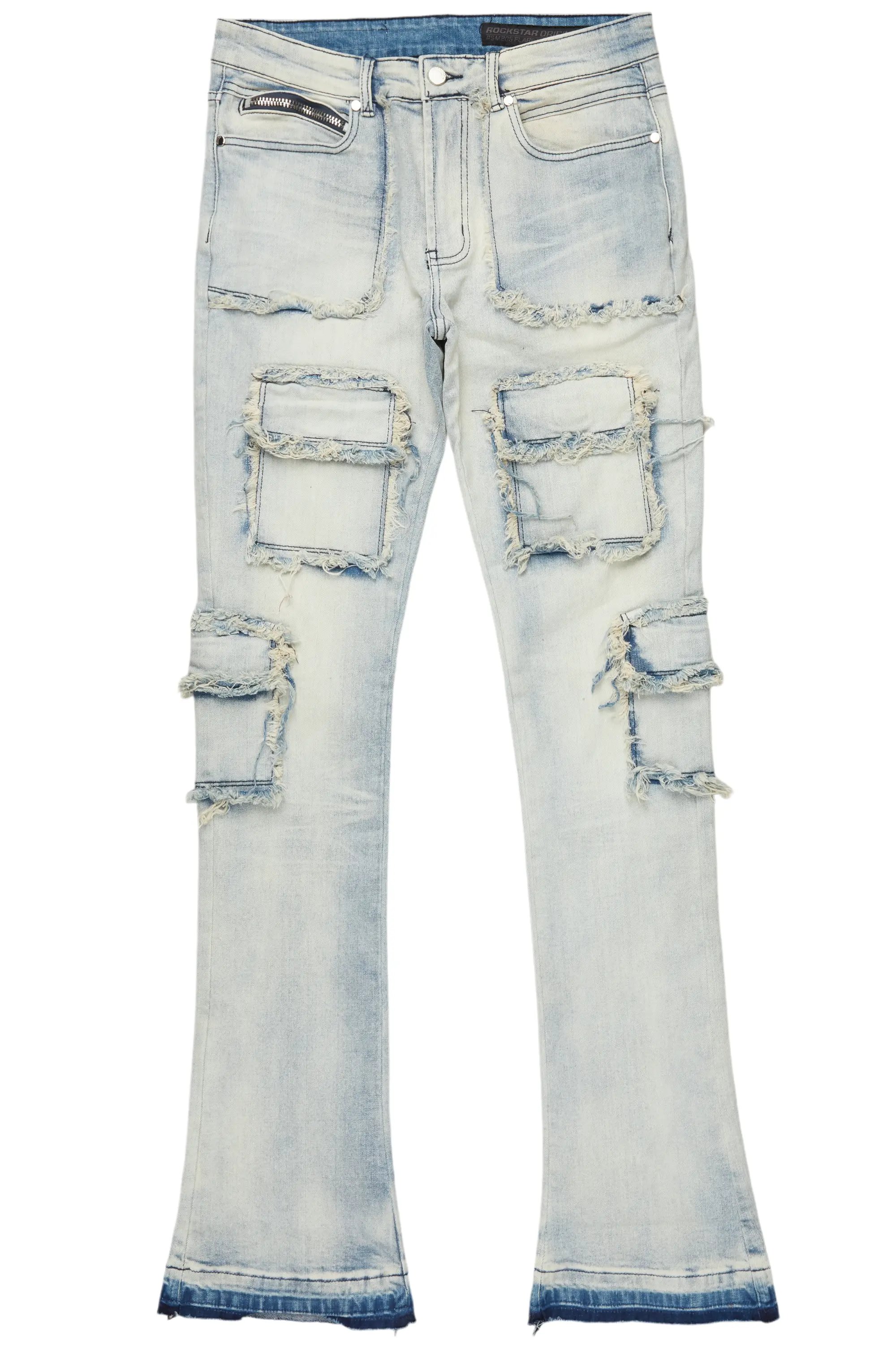 7605-tyrell-blue-stacked-flare-cargo-jean-2.png Tyrell Blue Stacked Flare Cargo Jean
