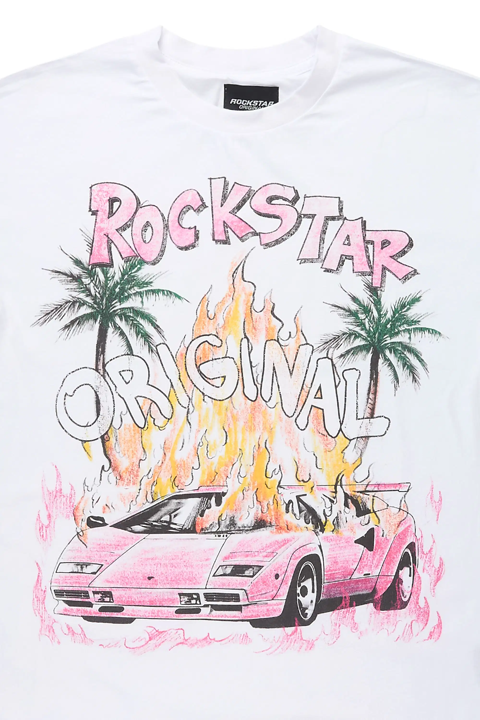 Axrian White Oversized Graphic T-Shirt