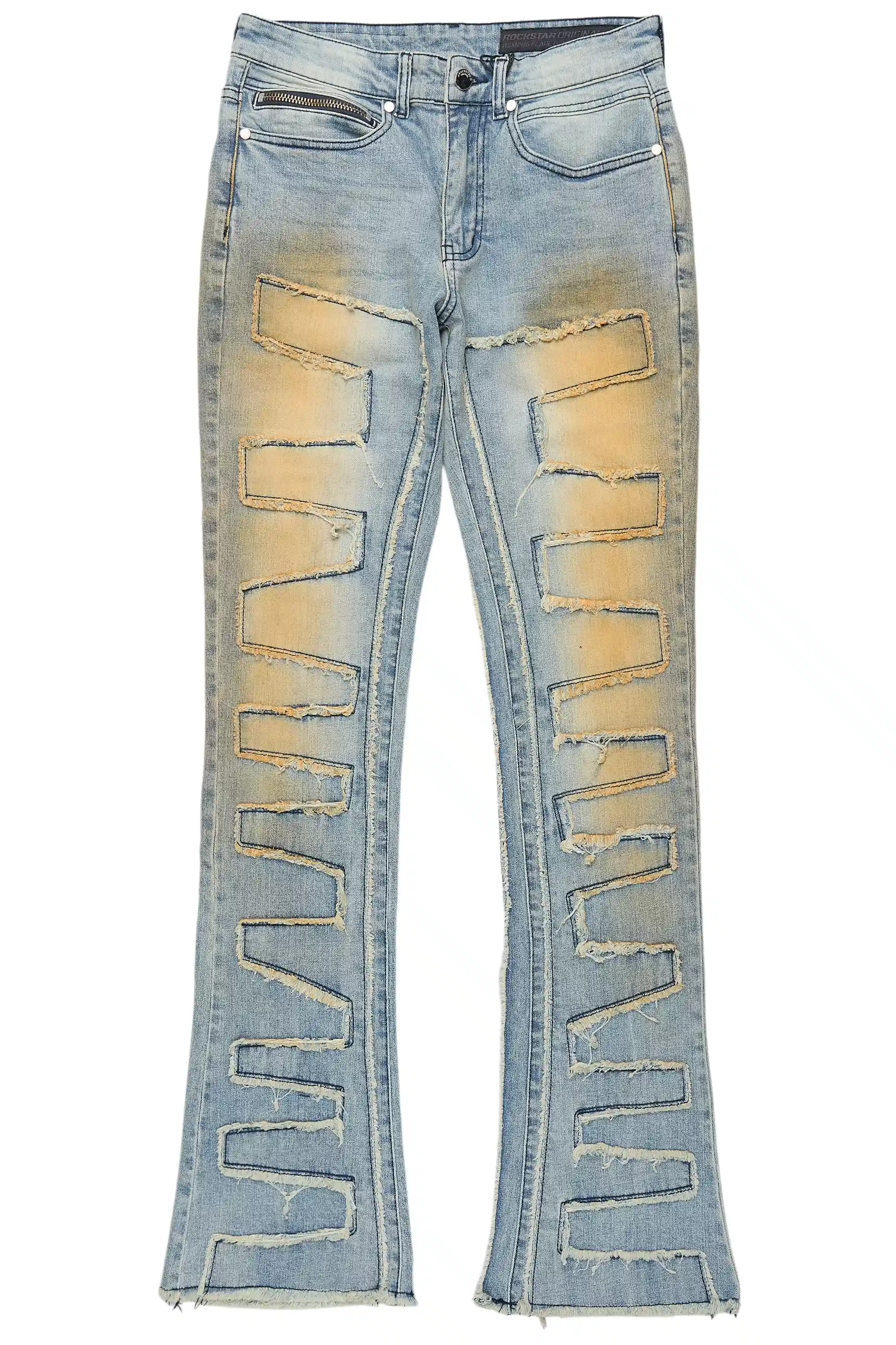 Shake Dirty Blue Stacked Flare Jean