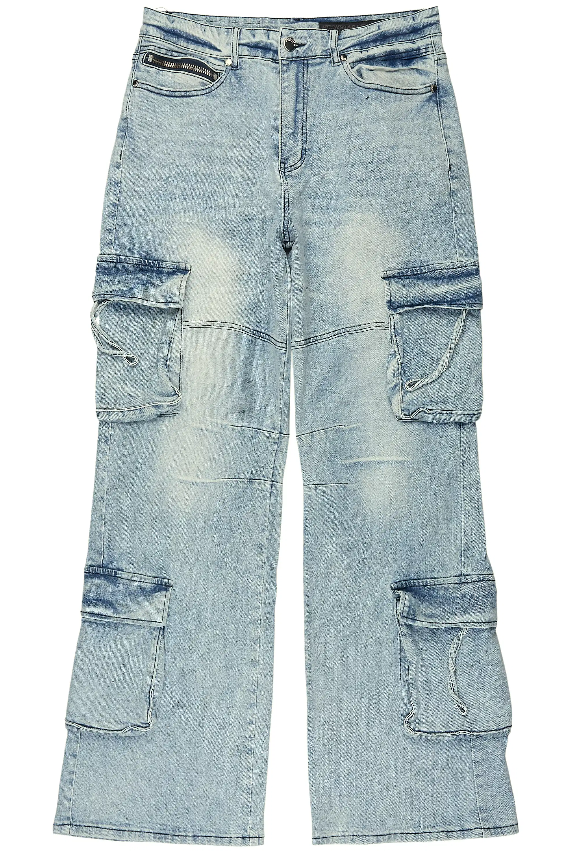 Tore Light Blue Baggy Cargo Jean