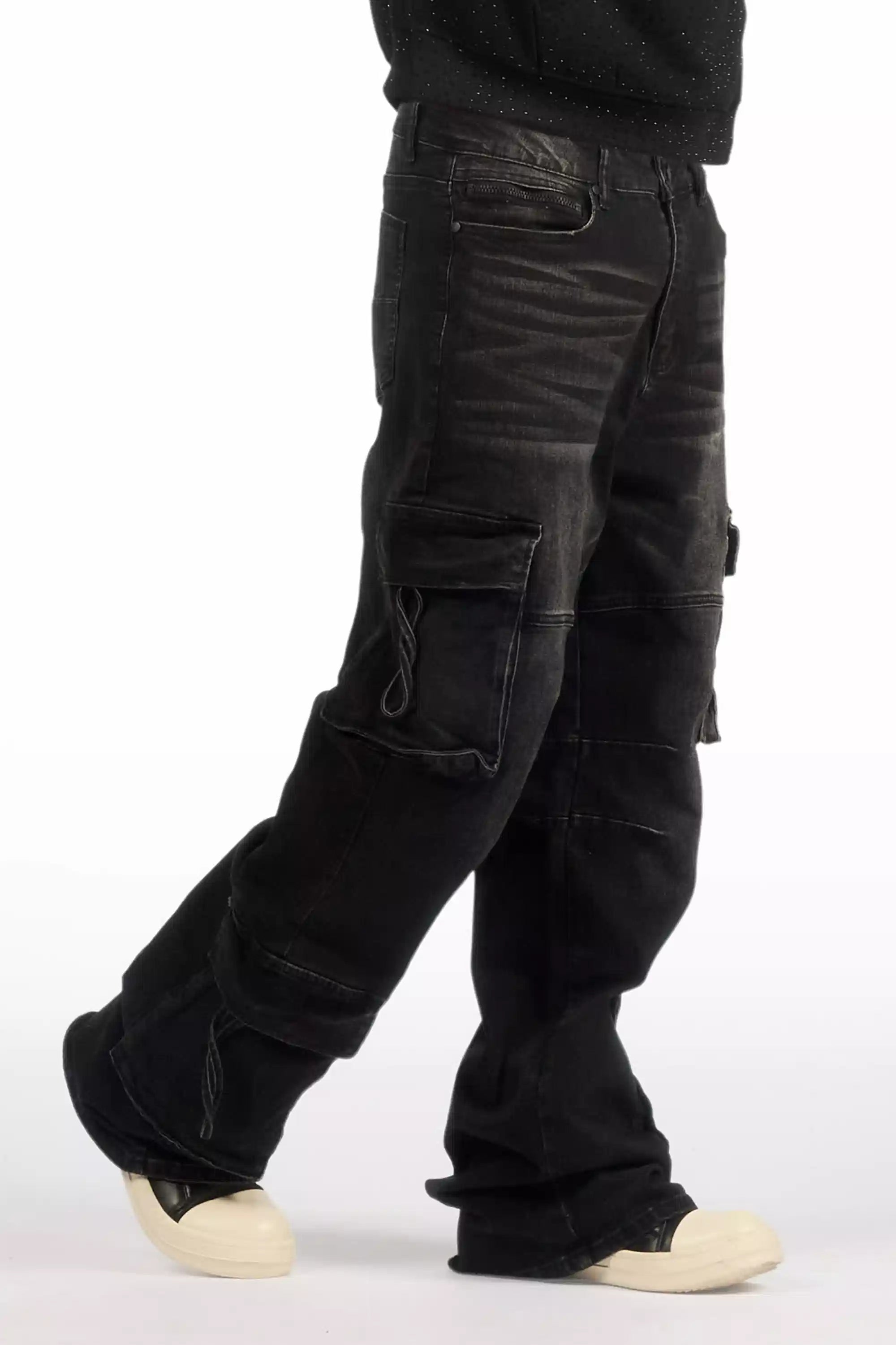 Tore Black Baggy Cargo Jean