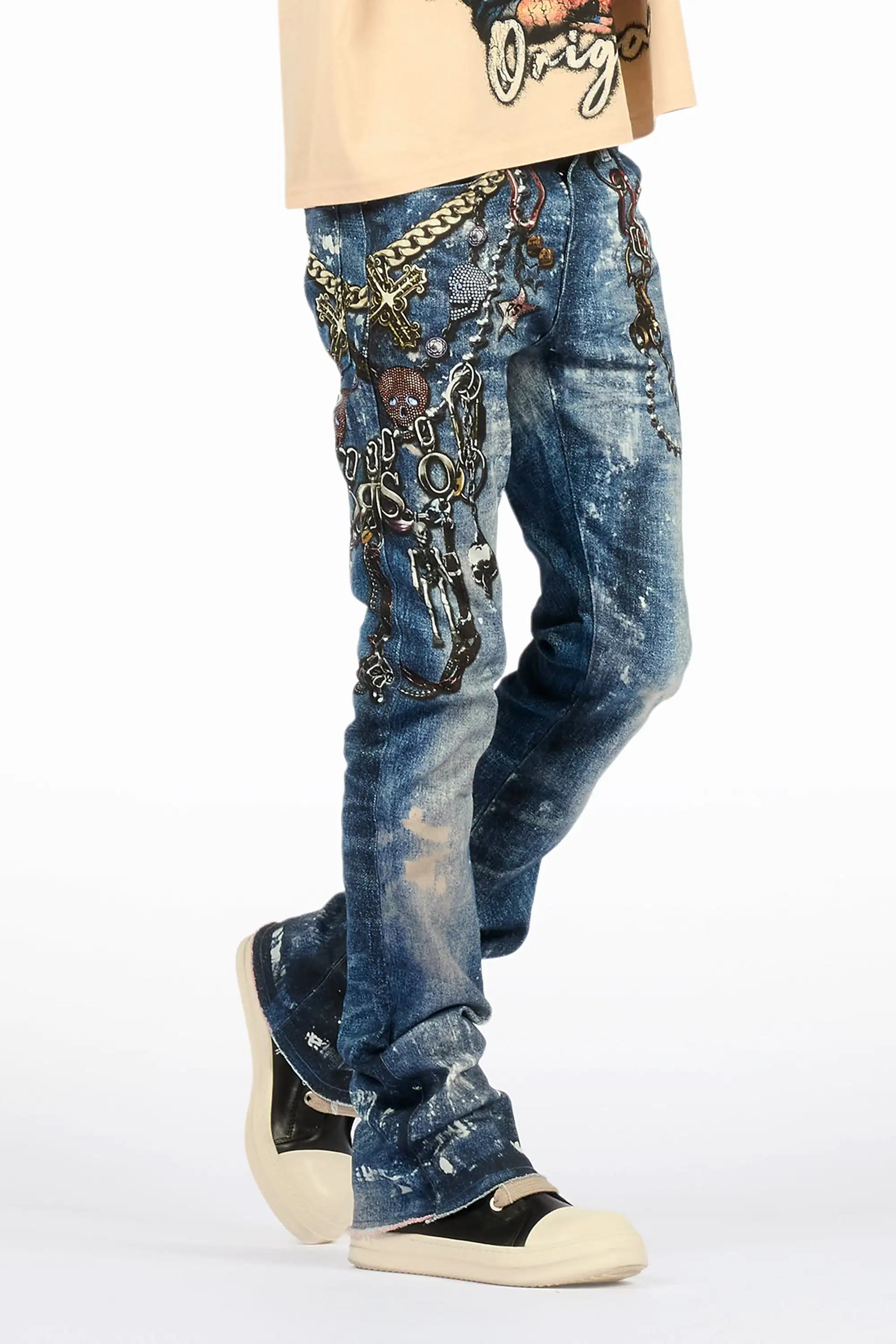 Kyrien Blue Stacked Flare Jean