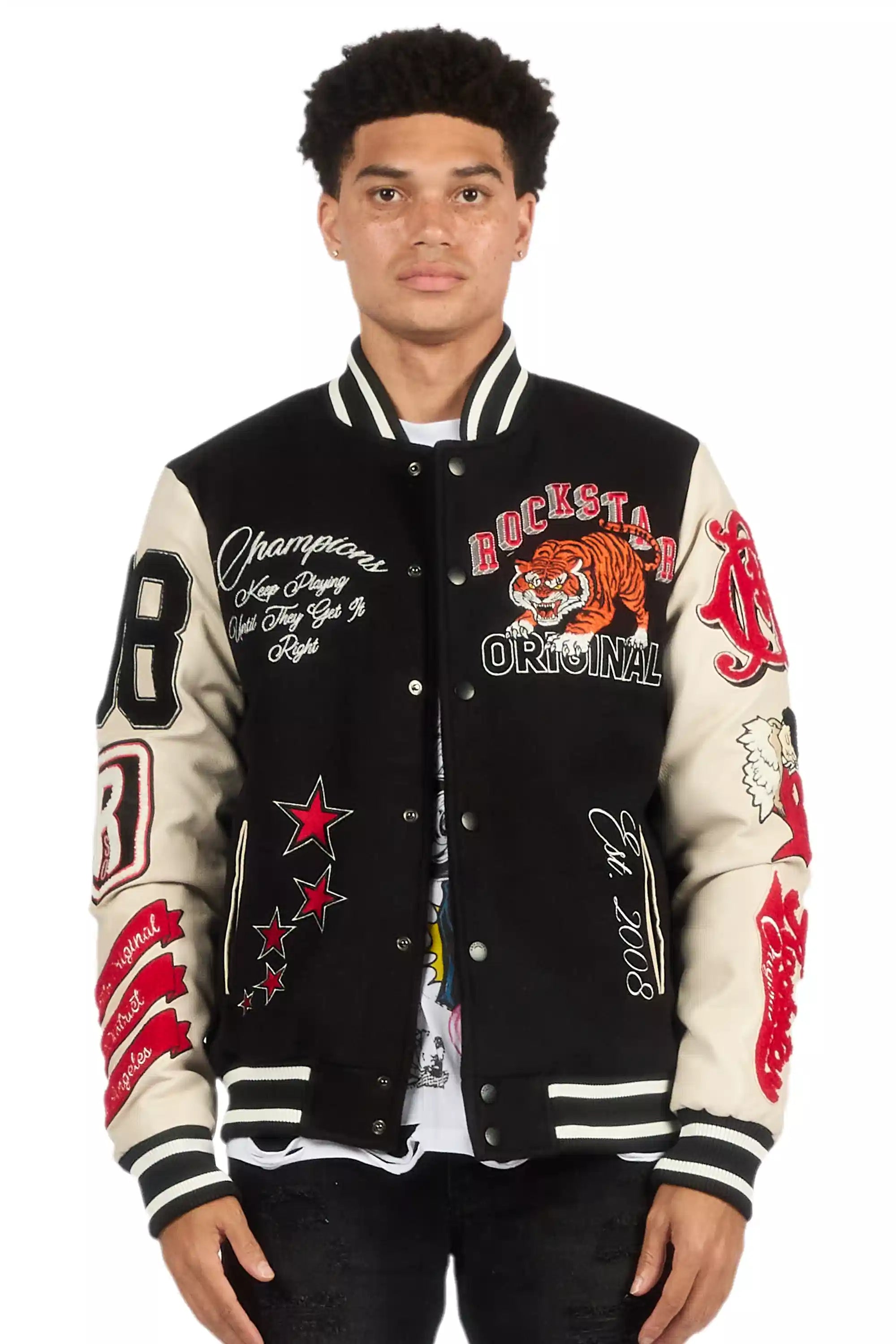 Alaric Black Varsity Jacket