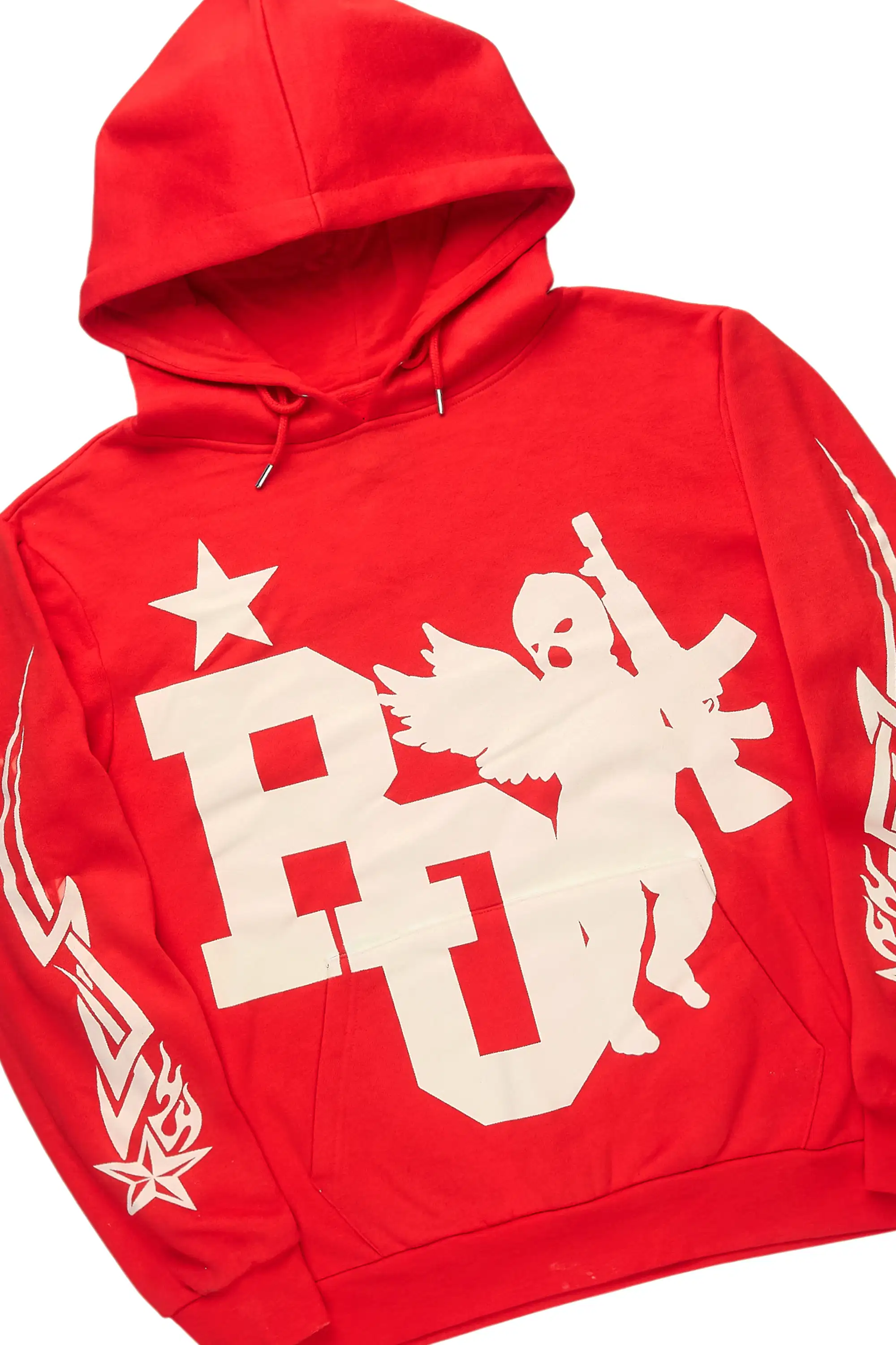 Pluton Red/Cream Hoodie/Stacked Flare Track Set