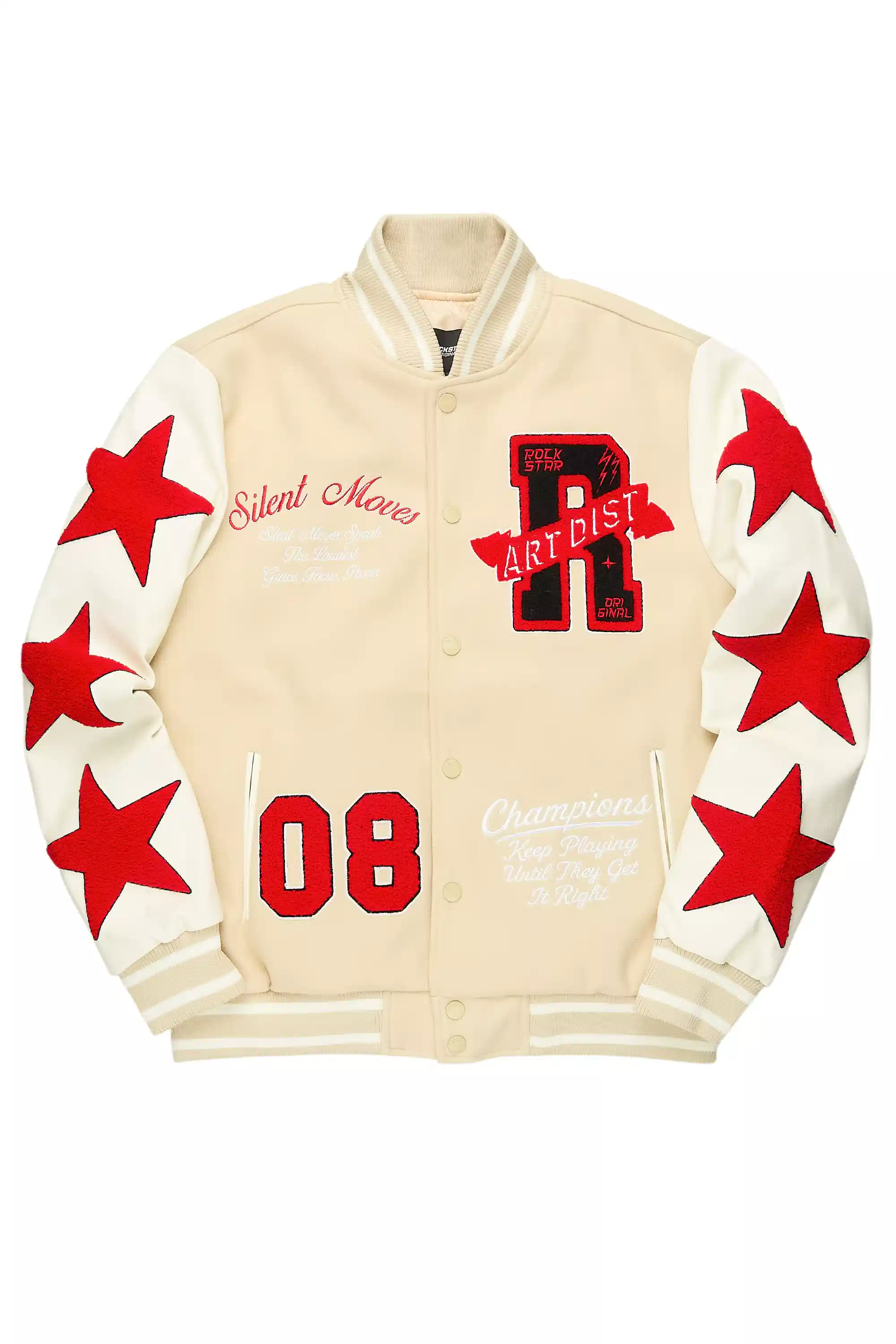 Zadok Beige Varsity Jacket