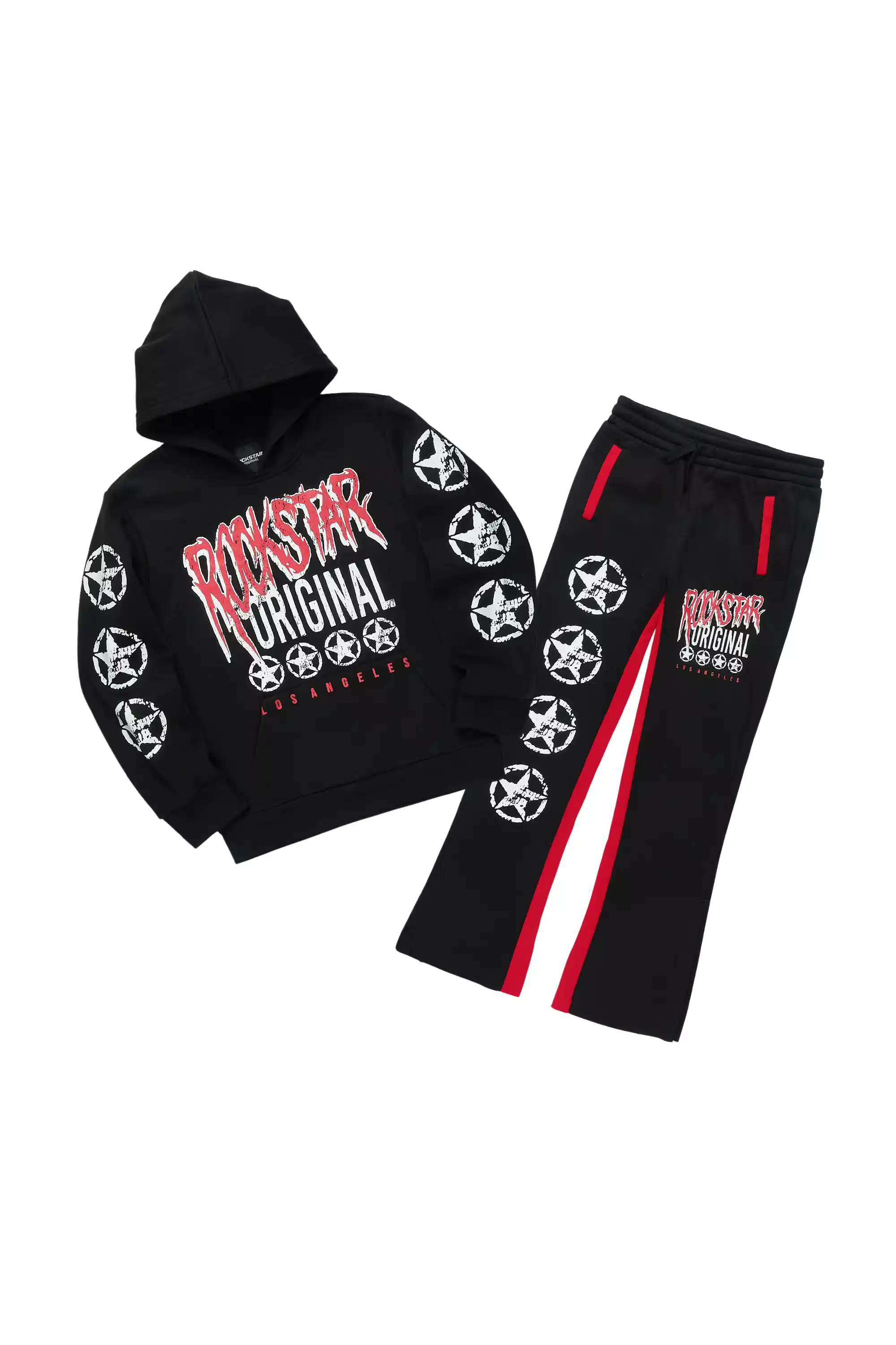 Boys Wizzurd Black/Red Stacked Track Set