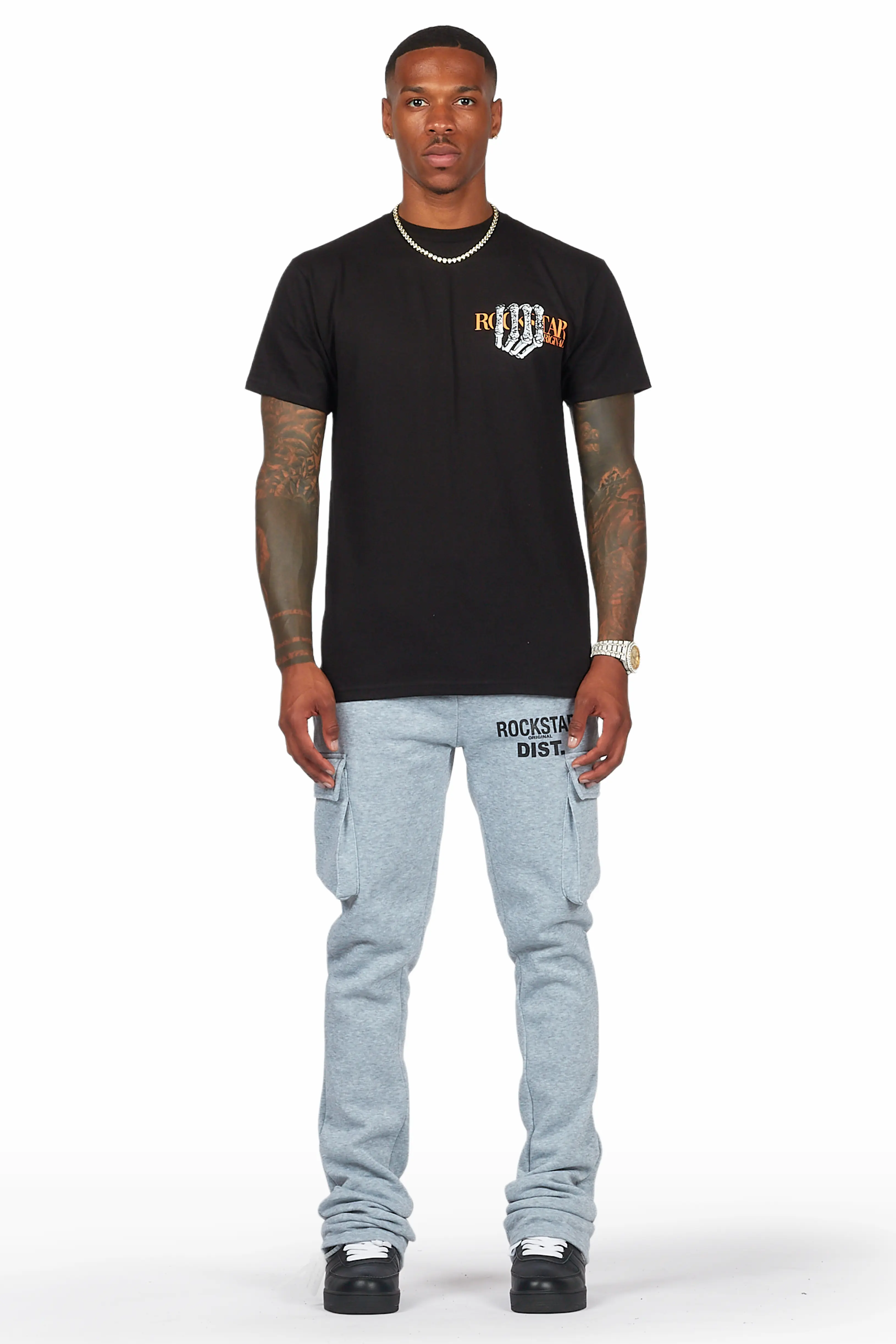 8417-alpine-heather-grey-stacked-flare-cargo-pant-3.webp Alpine Heather Grey Stacked Flare Cargo Pant