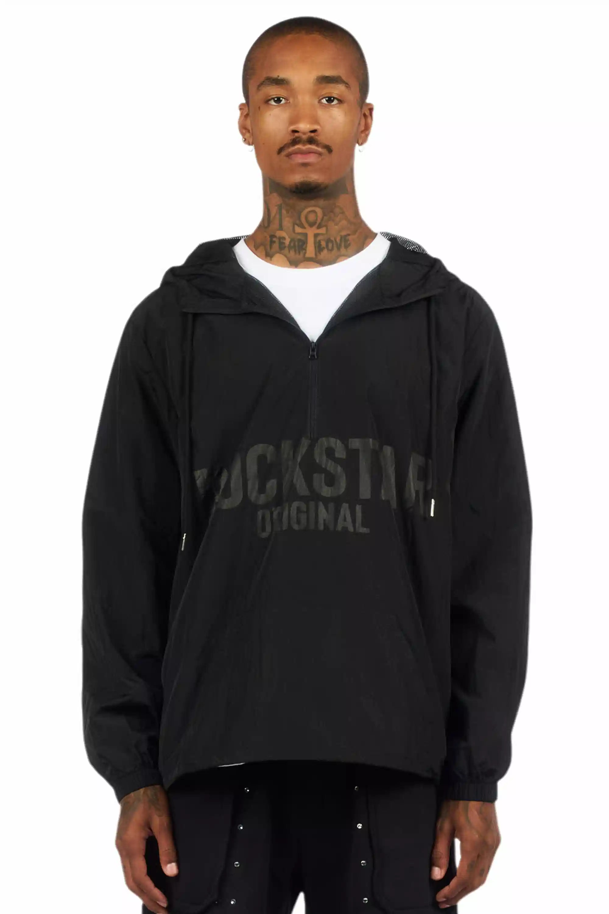 Sana Black Graphic Windbreaker