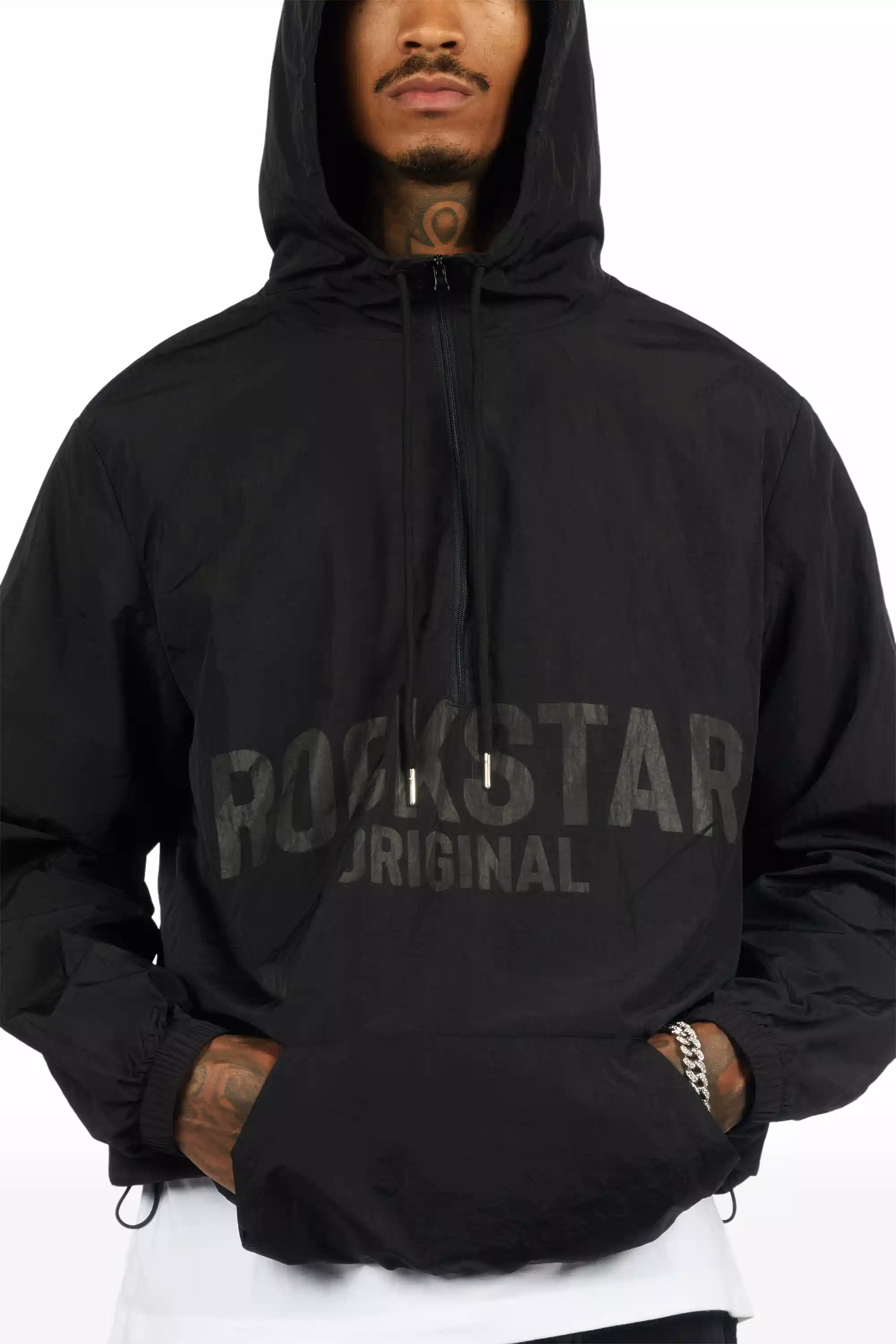 Sana Black Graphic Windbreaker