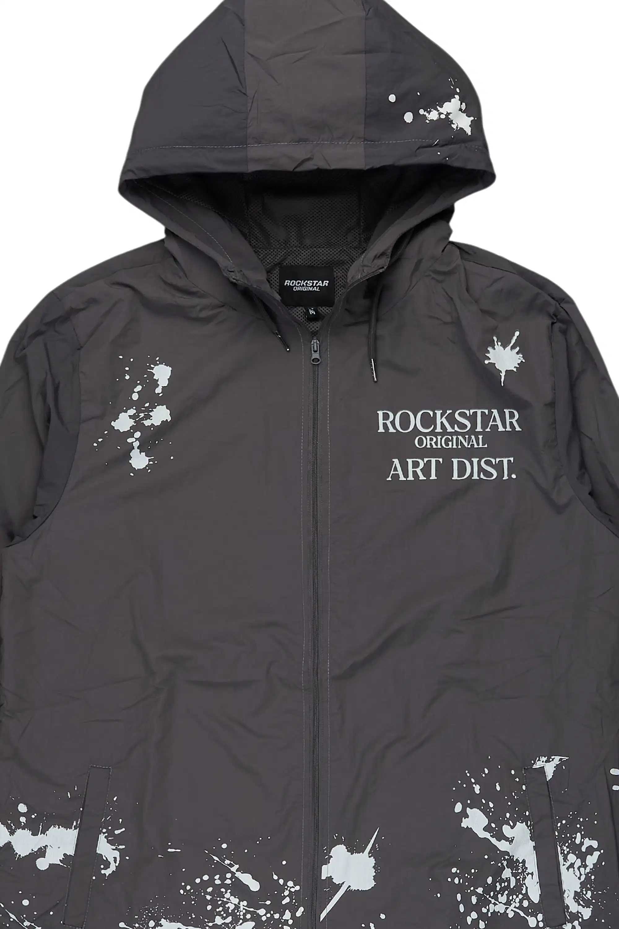 Raffer Grey Graphic Windbreaker