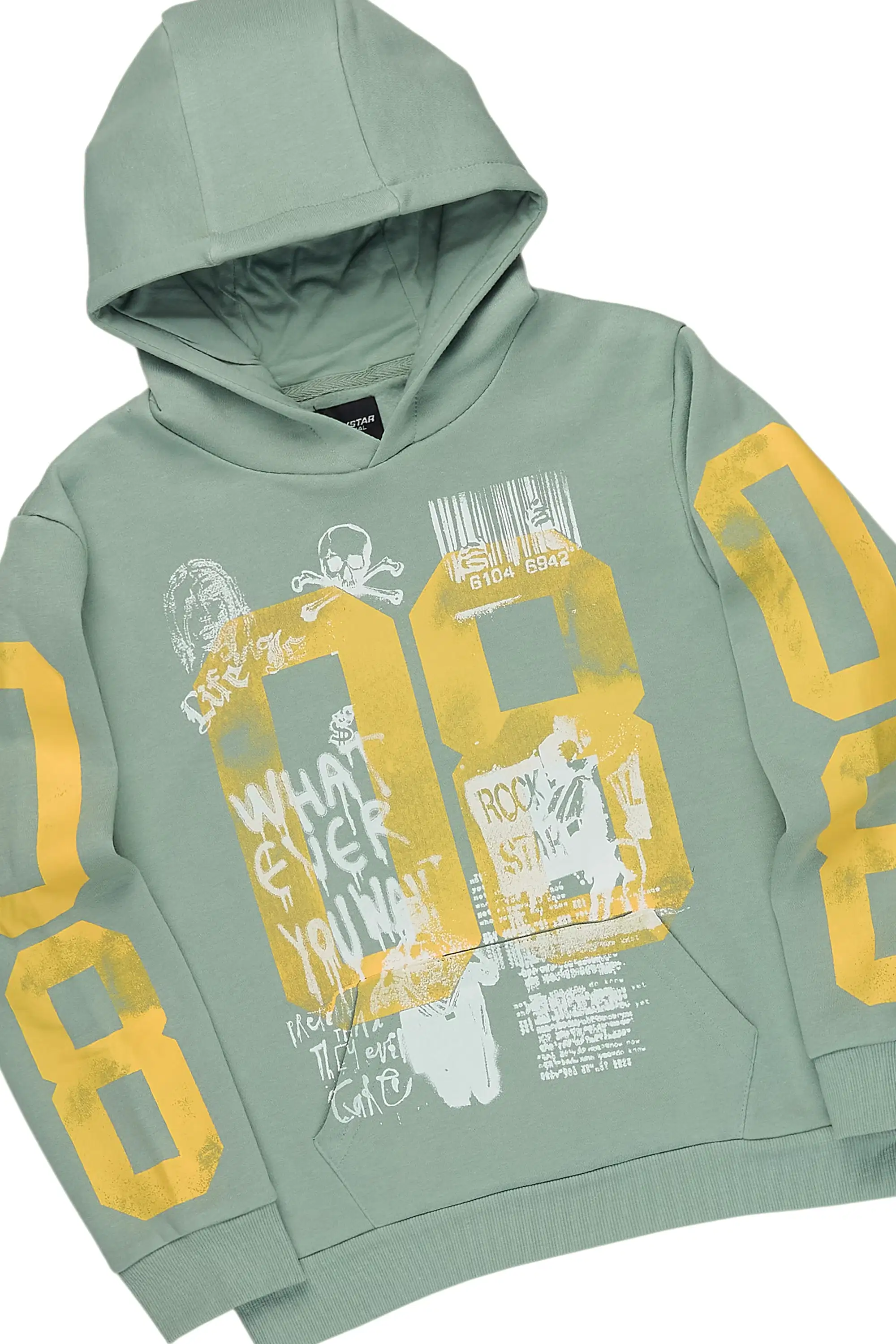 Boys Beau Sage Hoodie/Stacked Jean Set