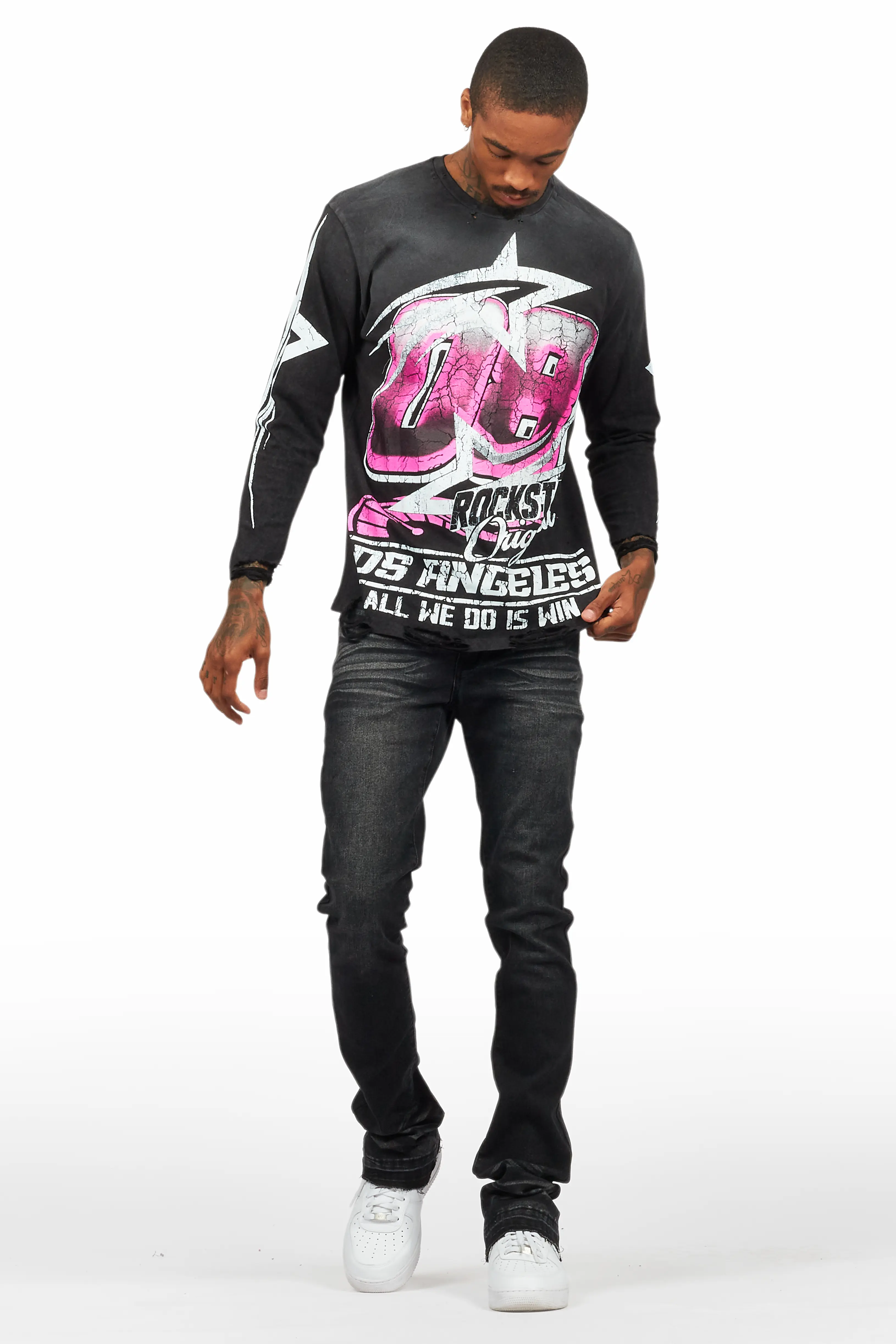 8611-dag-dark-grey-stacked-flare-jean-4.webp Dag Dark Grey Stacked Flare Jean
