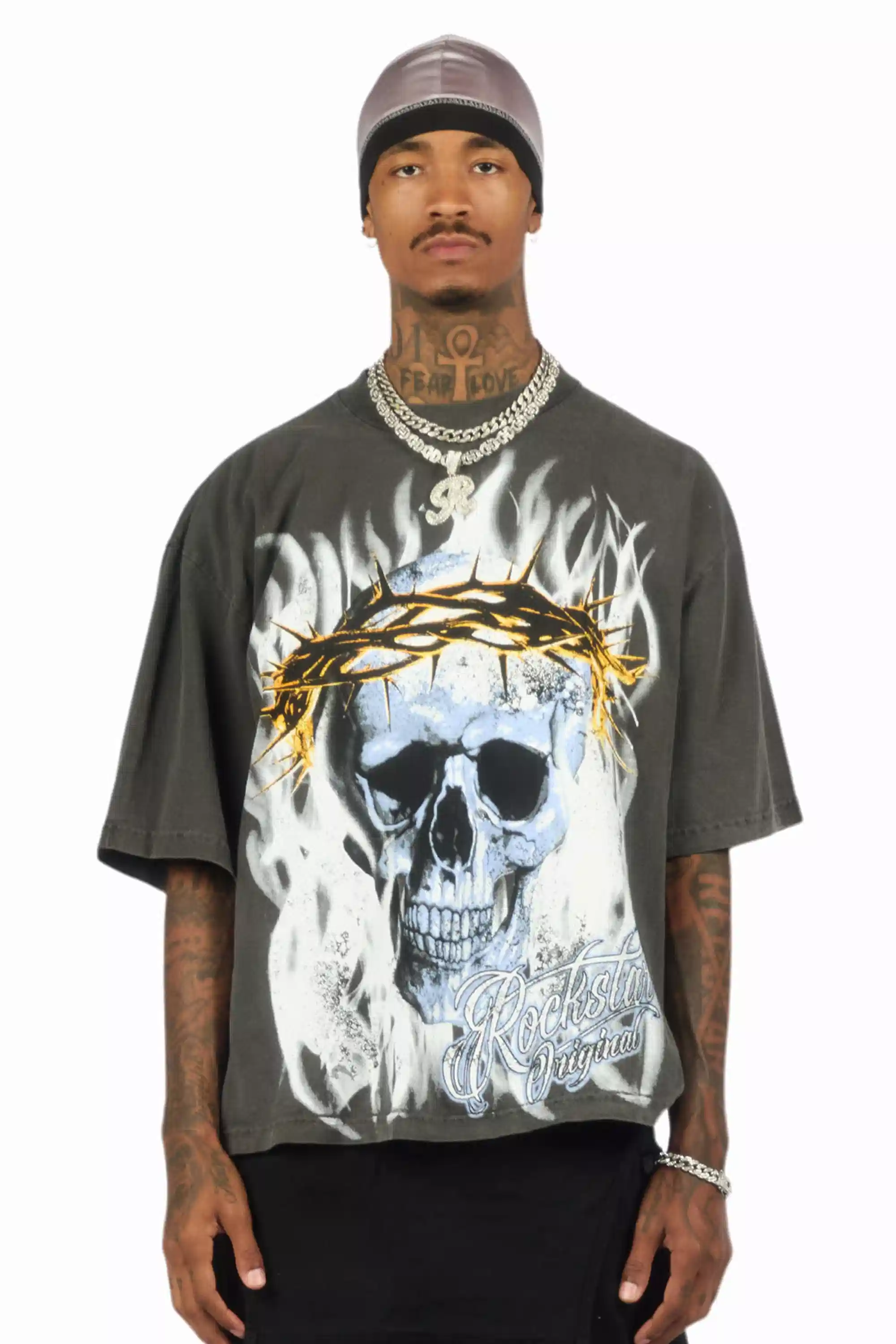 Blaise Charcoal/Multi Oversized Graphic T-Shirt