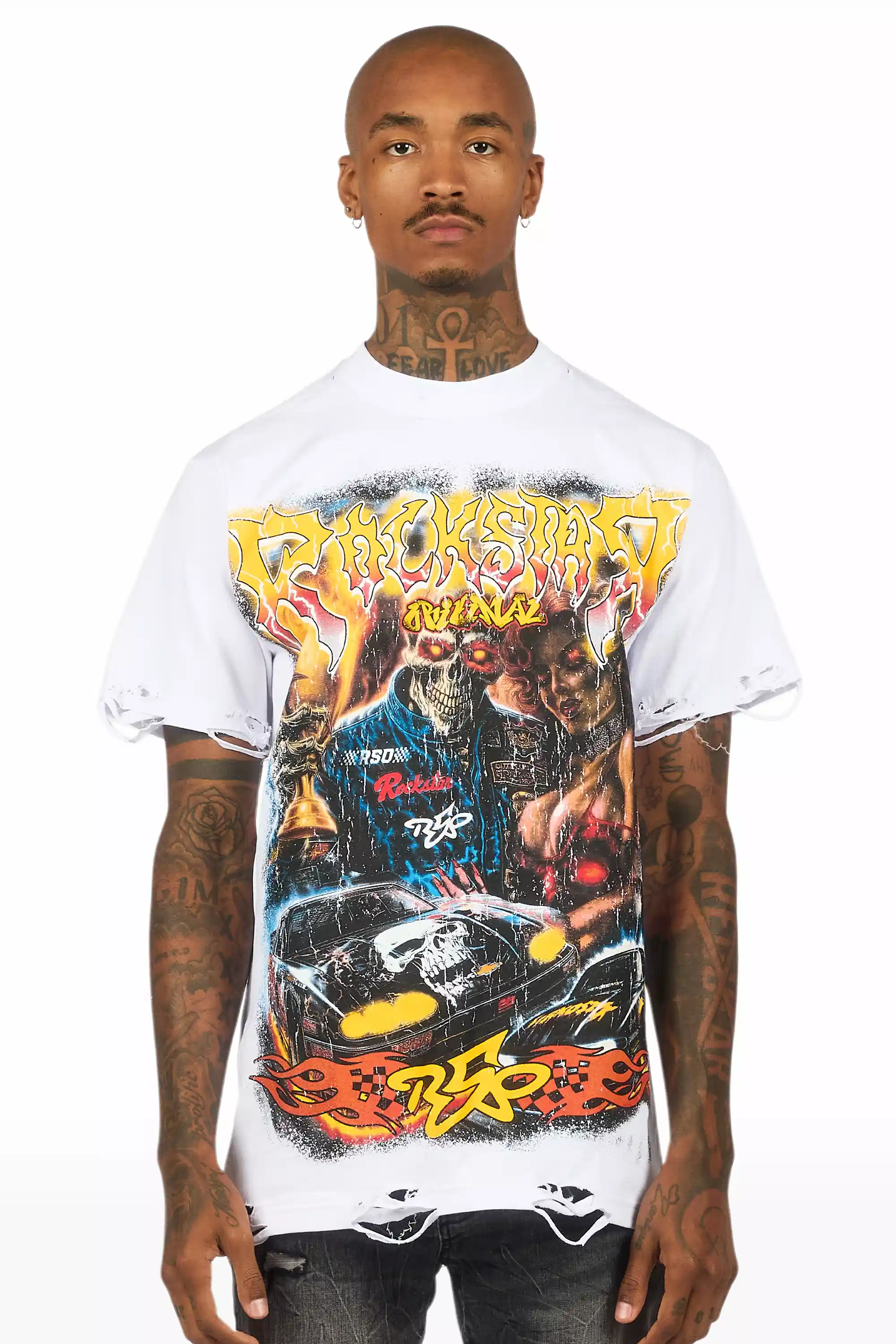 Daxton White/Multi Oversized Graphic T-Shirt