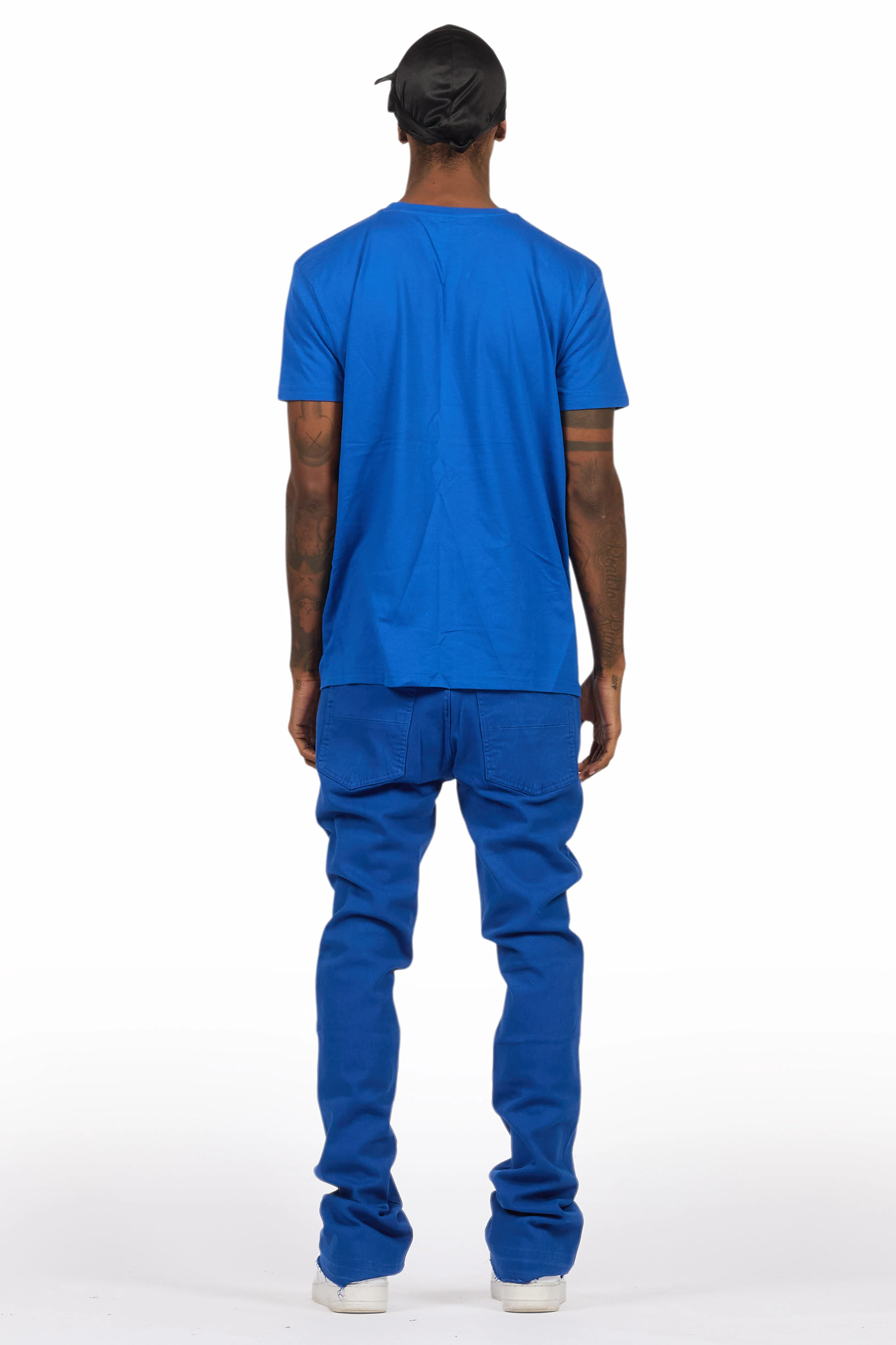 8752-sana-royal-blue-t-shirt-dag-stacked-flare-jean-set-4.webp Sana Royal Blue T-Shirt/Dag Stacked Flare Jean Set