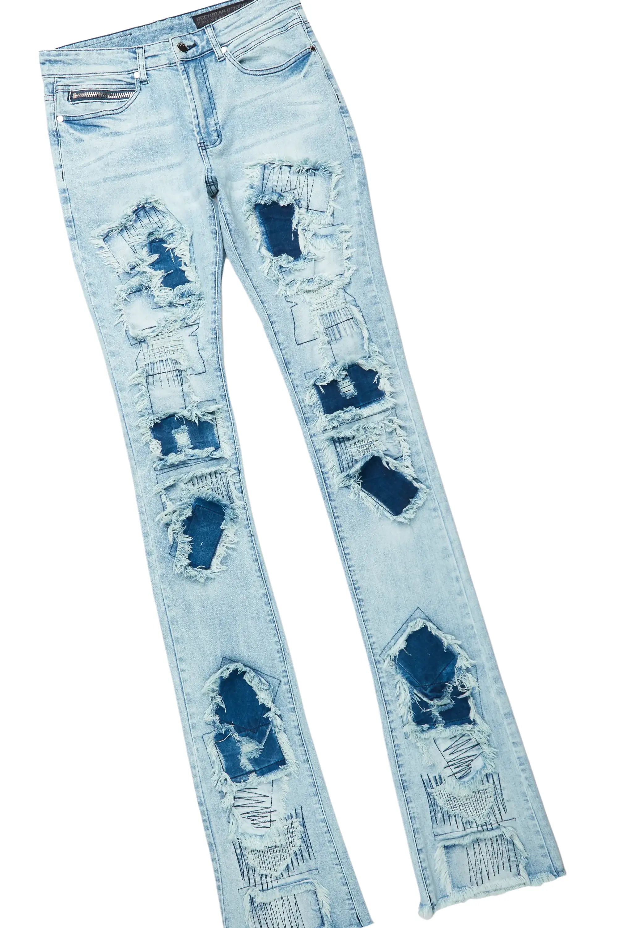 8951-grill-white-blue-oversized-t-shirt-super-stacked-flare-jean-bundle-4.jpg Grill White/Blue Oversized T-Shirt/Super Stacked Flare Jean Bundle