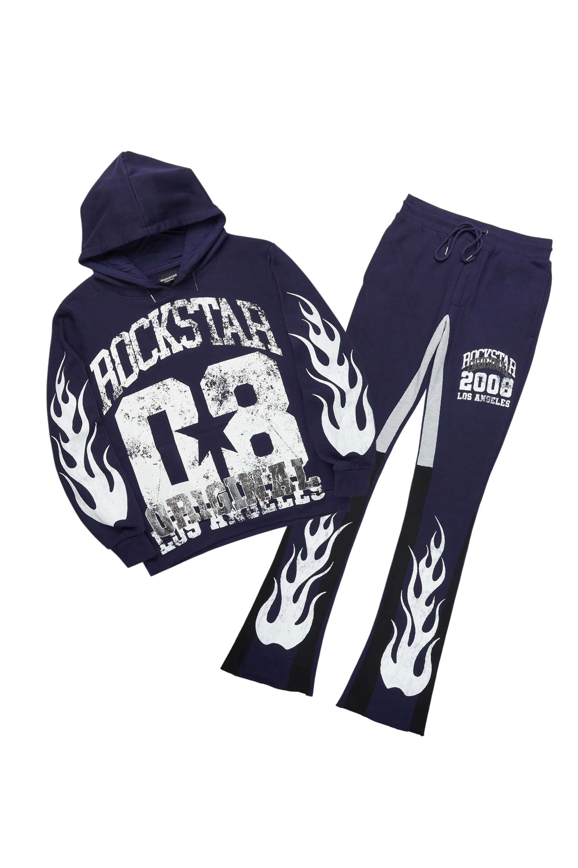 Damir Navy Hoodie/Stacked Flare Track Pant Set