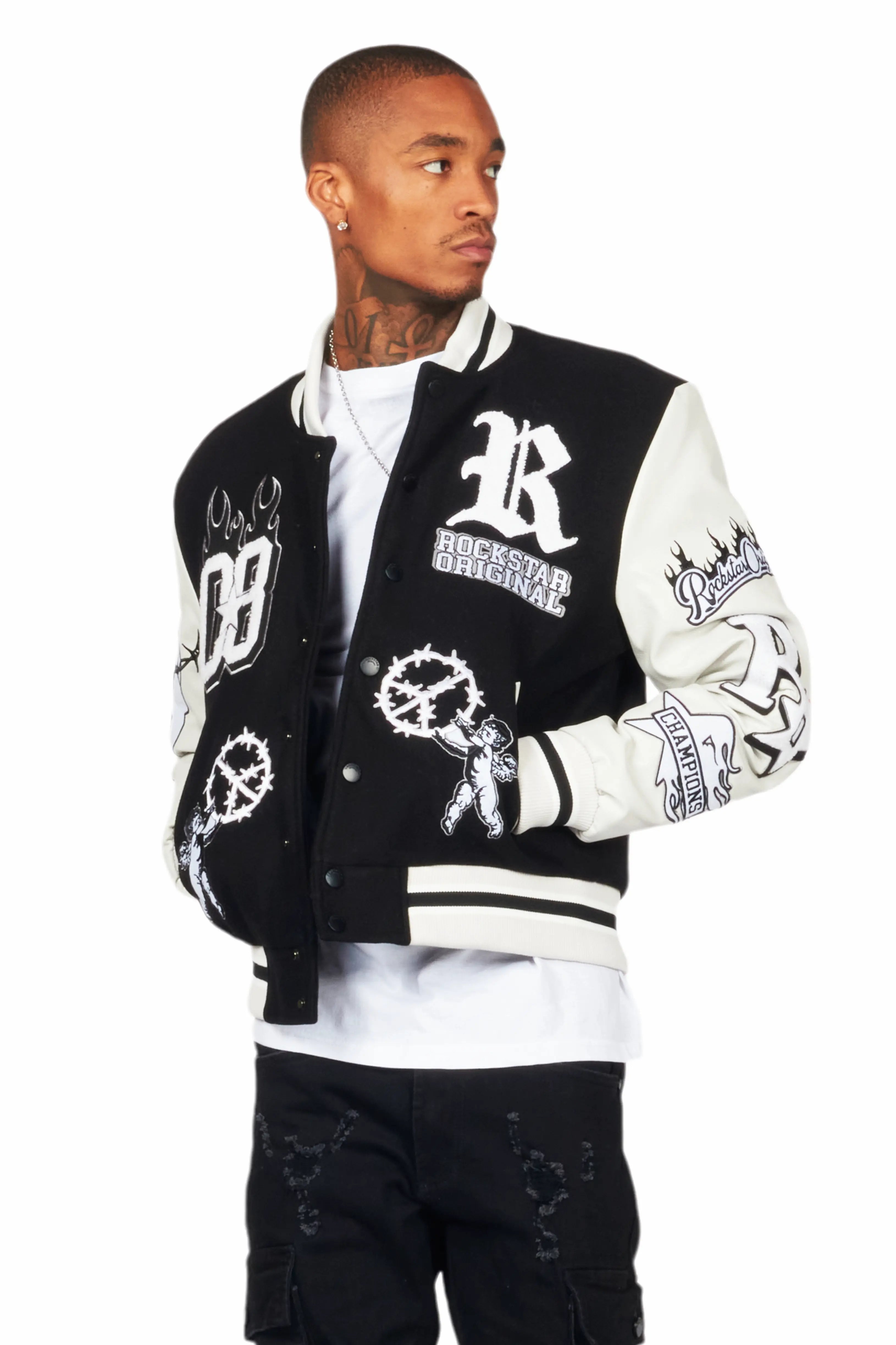 9152-rune-black-varsity-jacket-4.jpg Rune Black Varsity Jacket