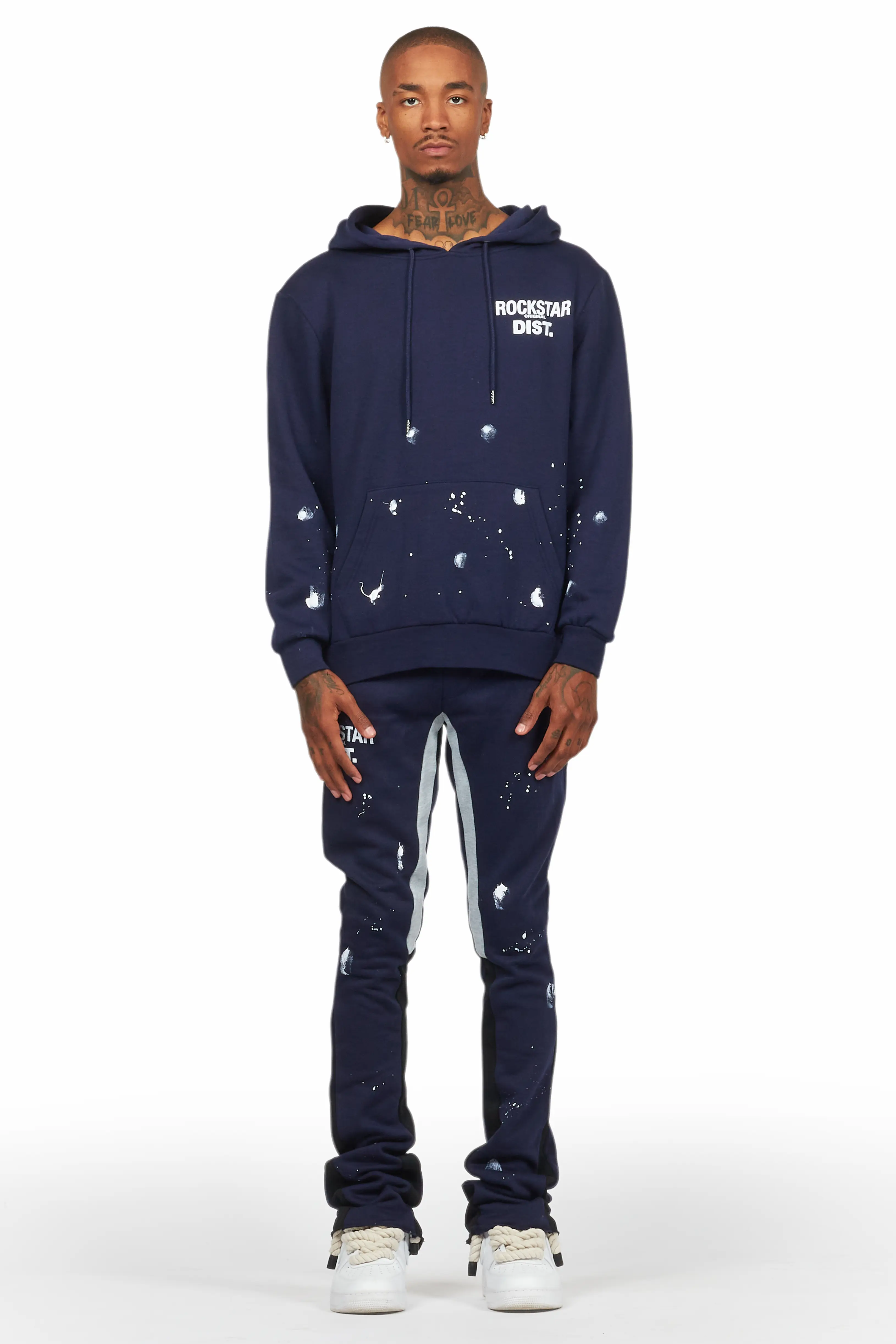 Raffer Navy Hoodie Flare Track Set