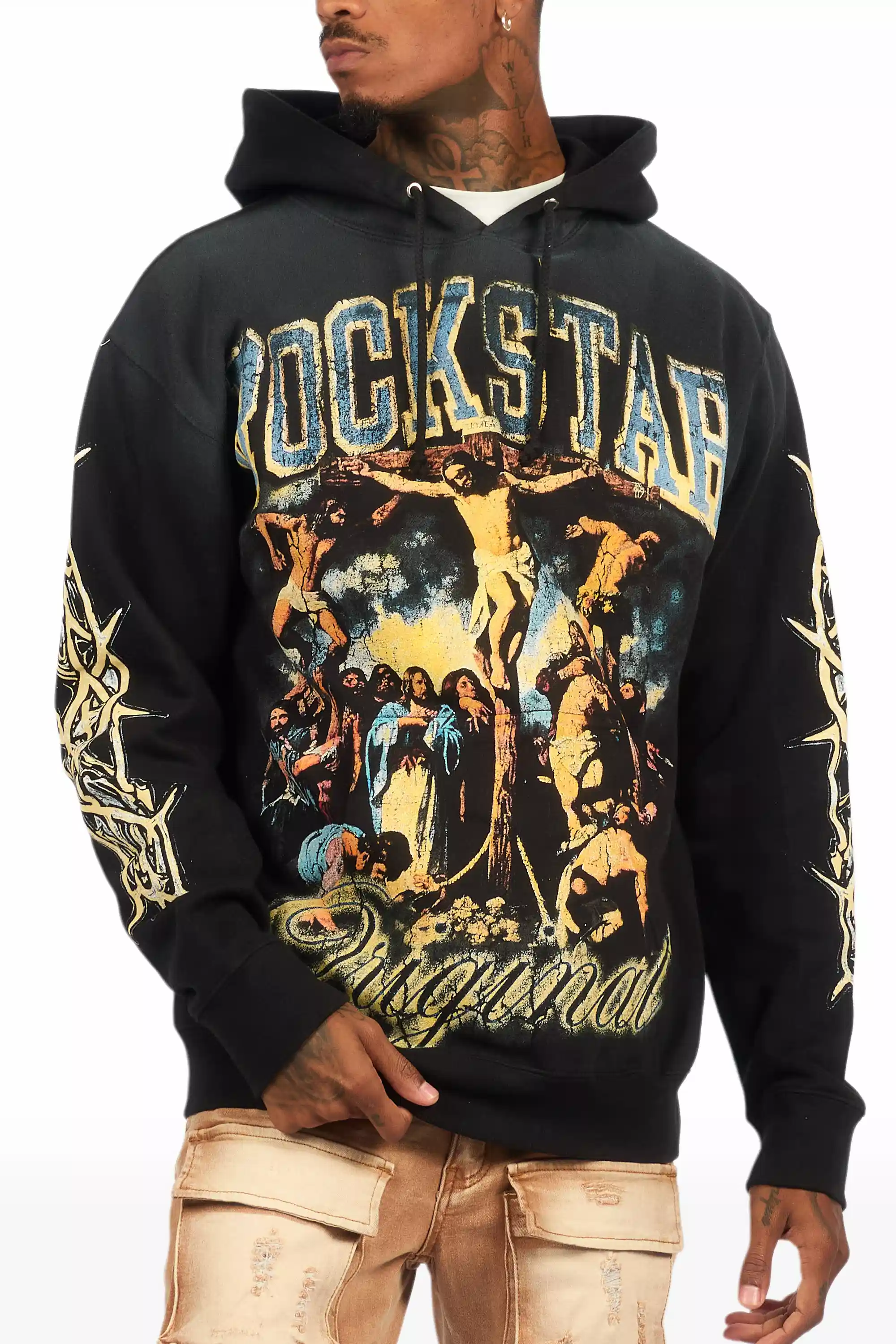 9674-waller-black-graphic-distressed-hoodie-3.webp Waller Black Graphic Distressed Hoodie