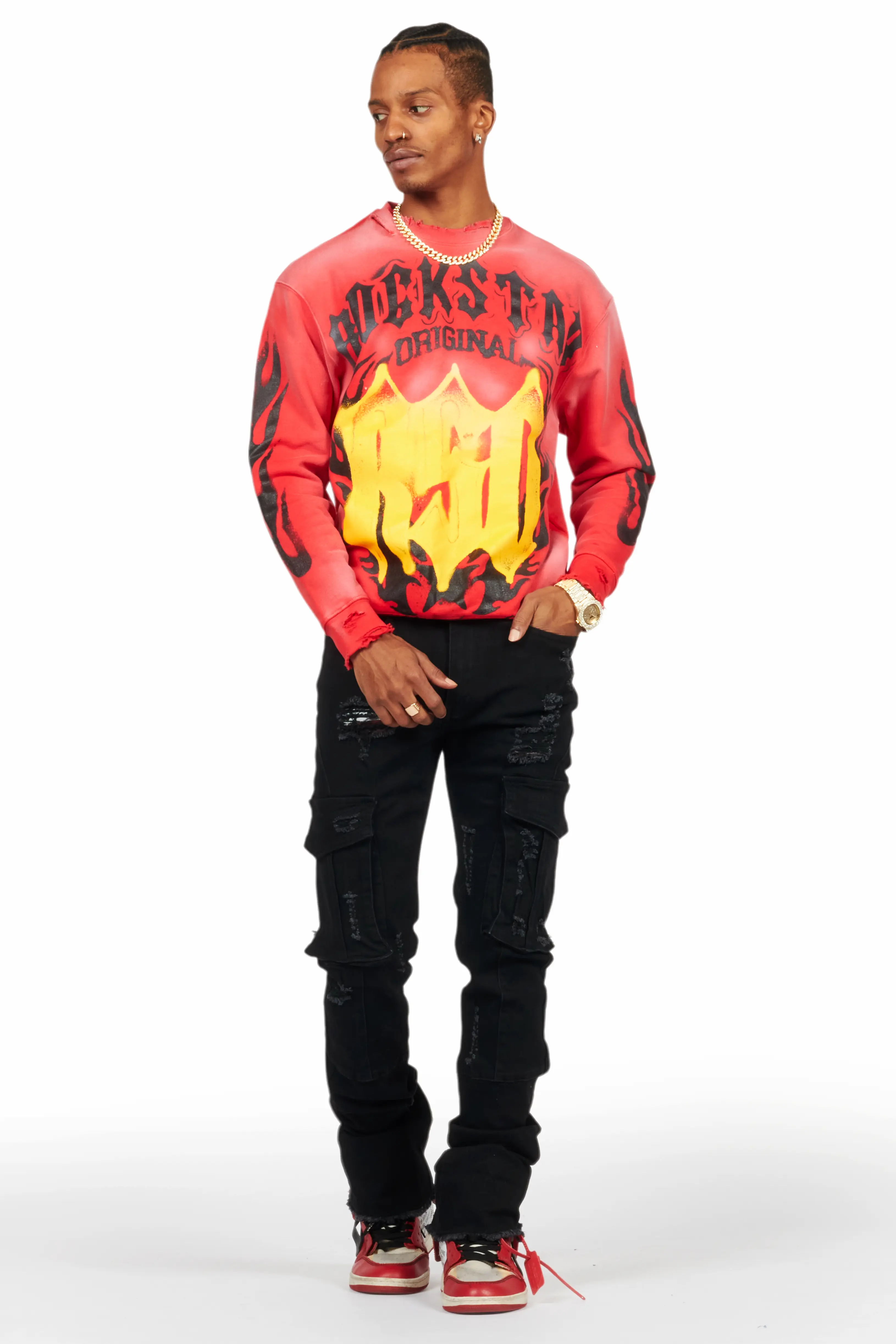9729-adalee-black-cargo-stacked-flare-jean-3.webp Adalee Black Cargo Stacked Flare Jean